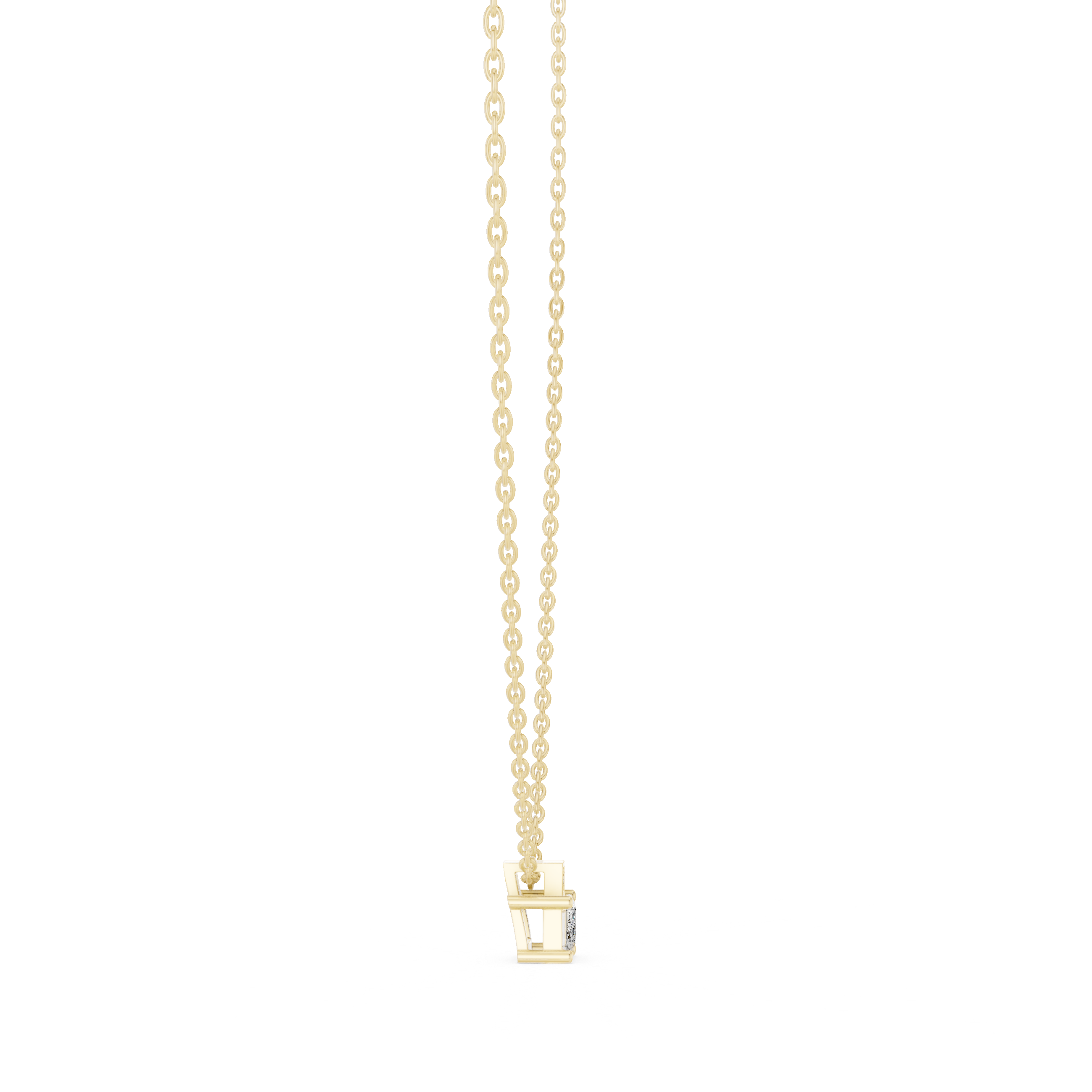 Minimal Emerald Cut Diamond Pendant Necklace
