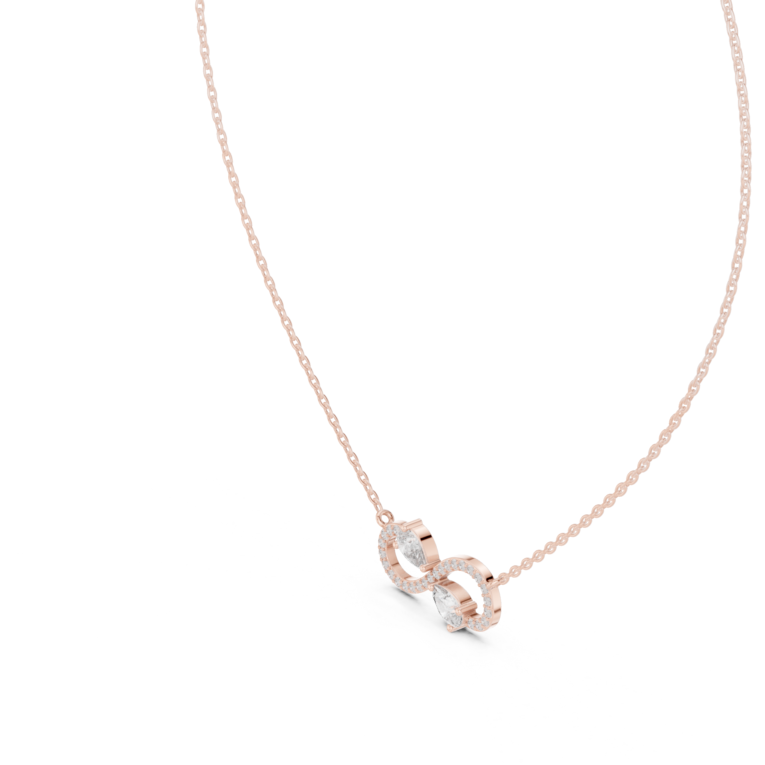 Infinity Diamond Pendant with Dual Pear Accents