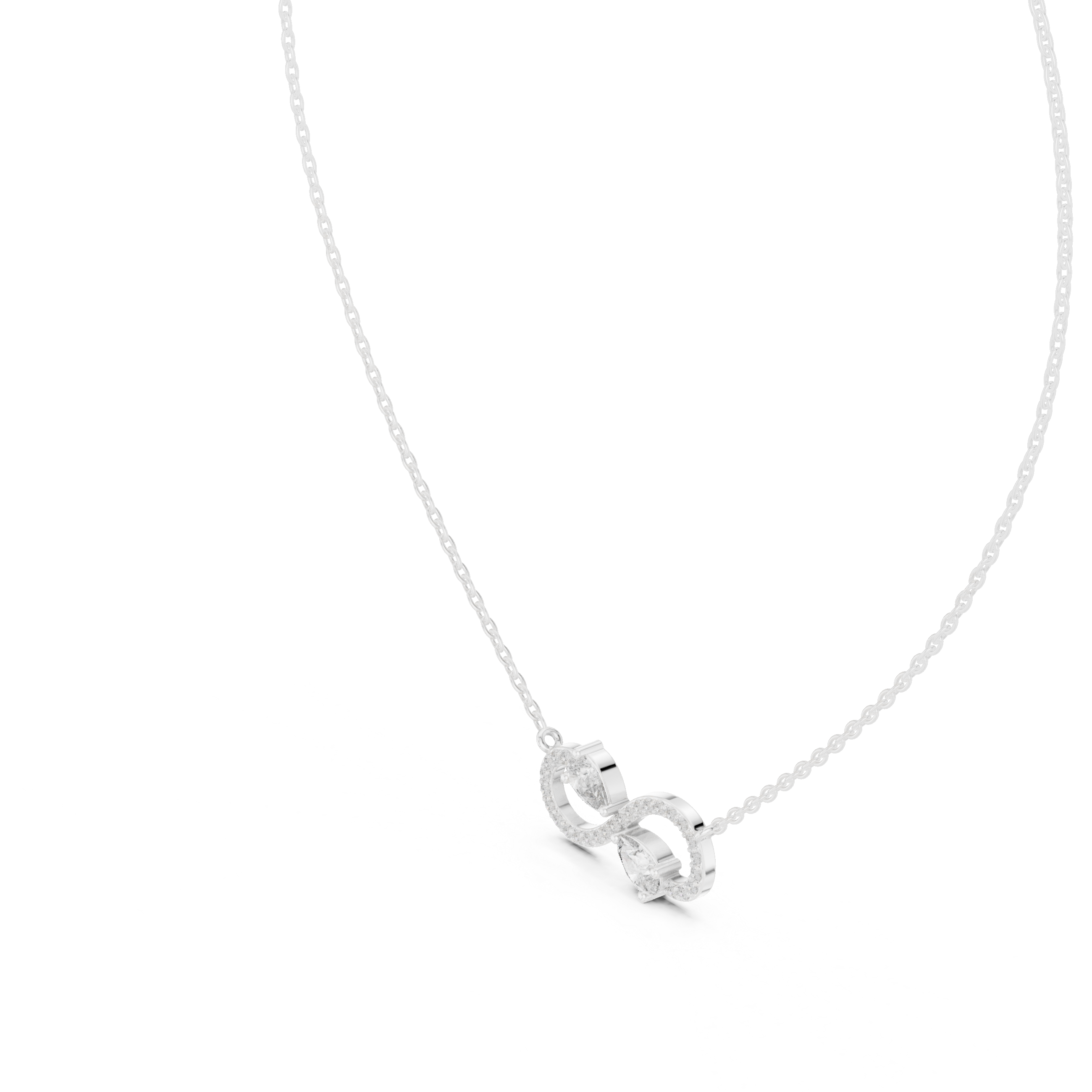 Infinity Diamond Pendant with Dual Pear Accents