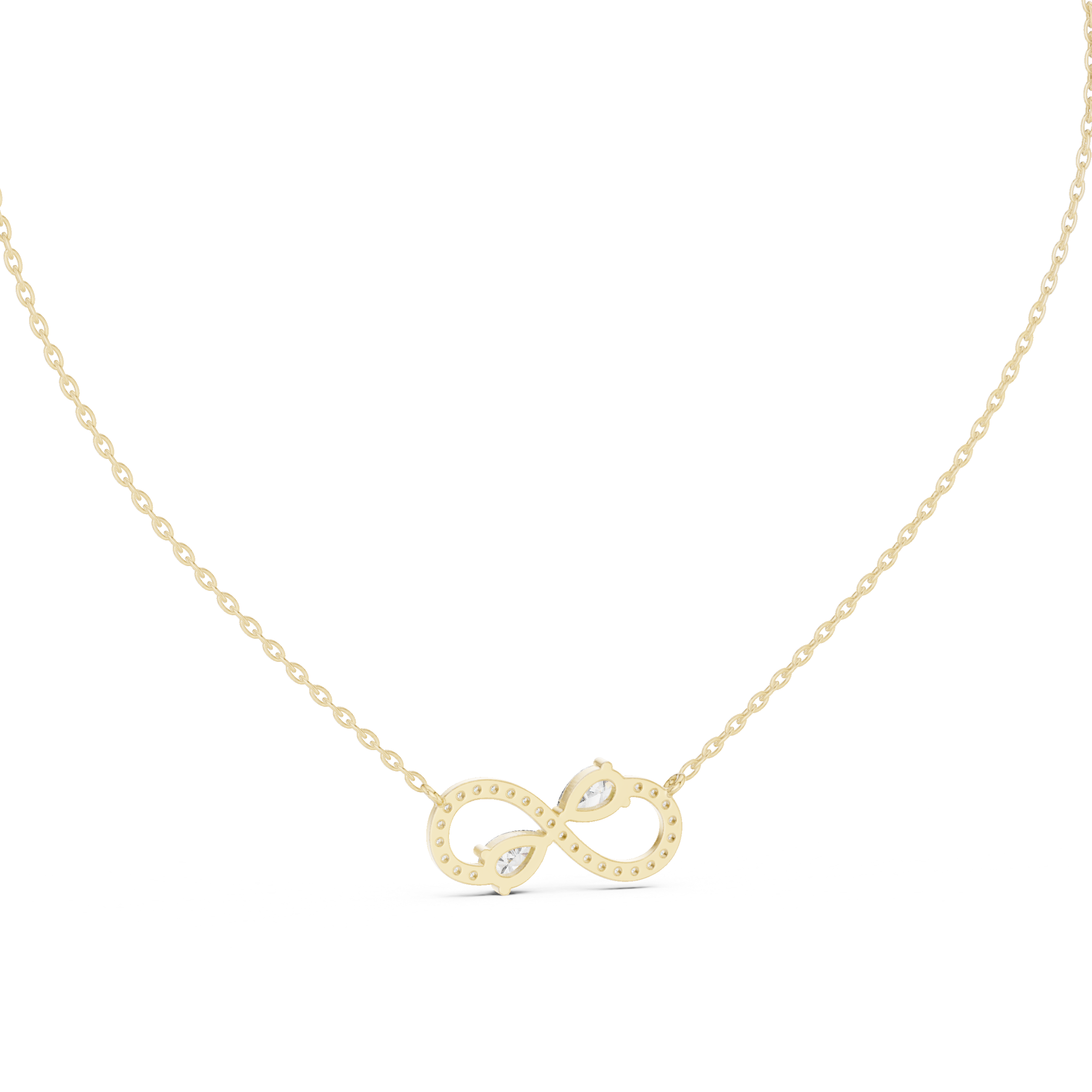 Infinity Diamond Pendant with Dual Pear Accents