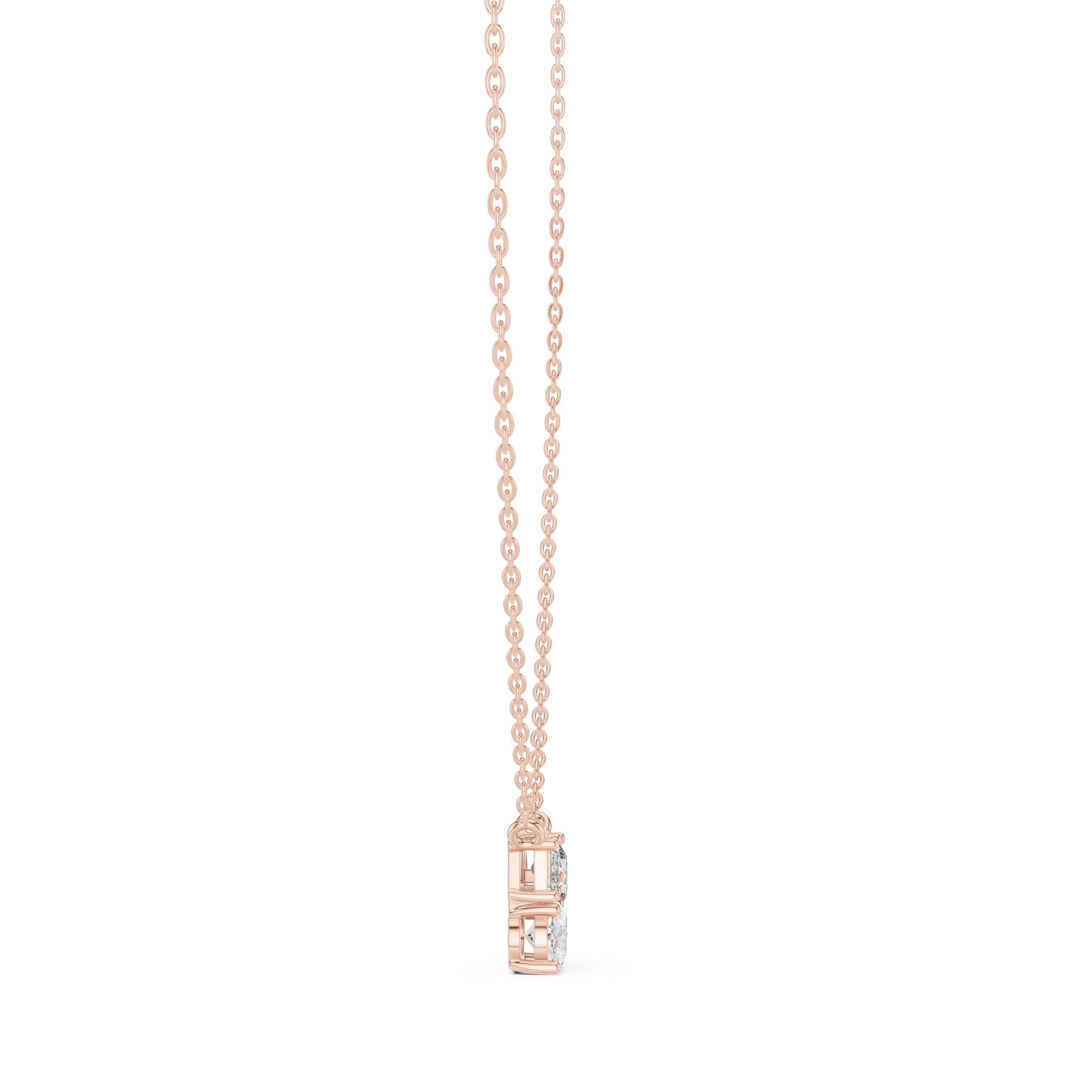 Mixed Cut Diamond Trio Pendant Necklace