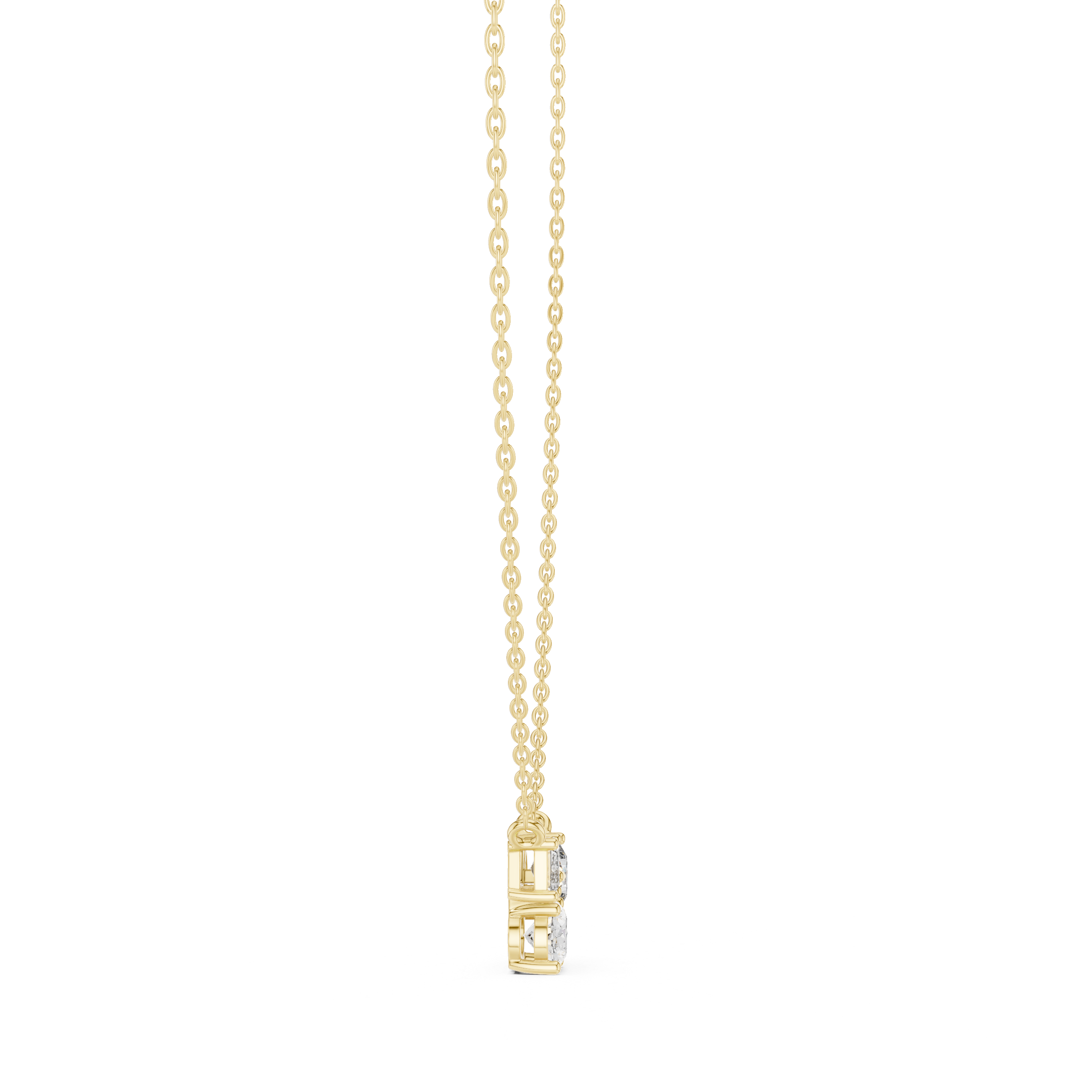 Mixed Cut Diamond Trio Pendant Necklace