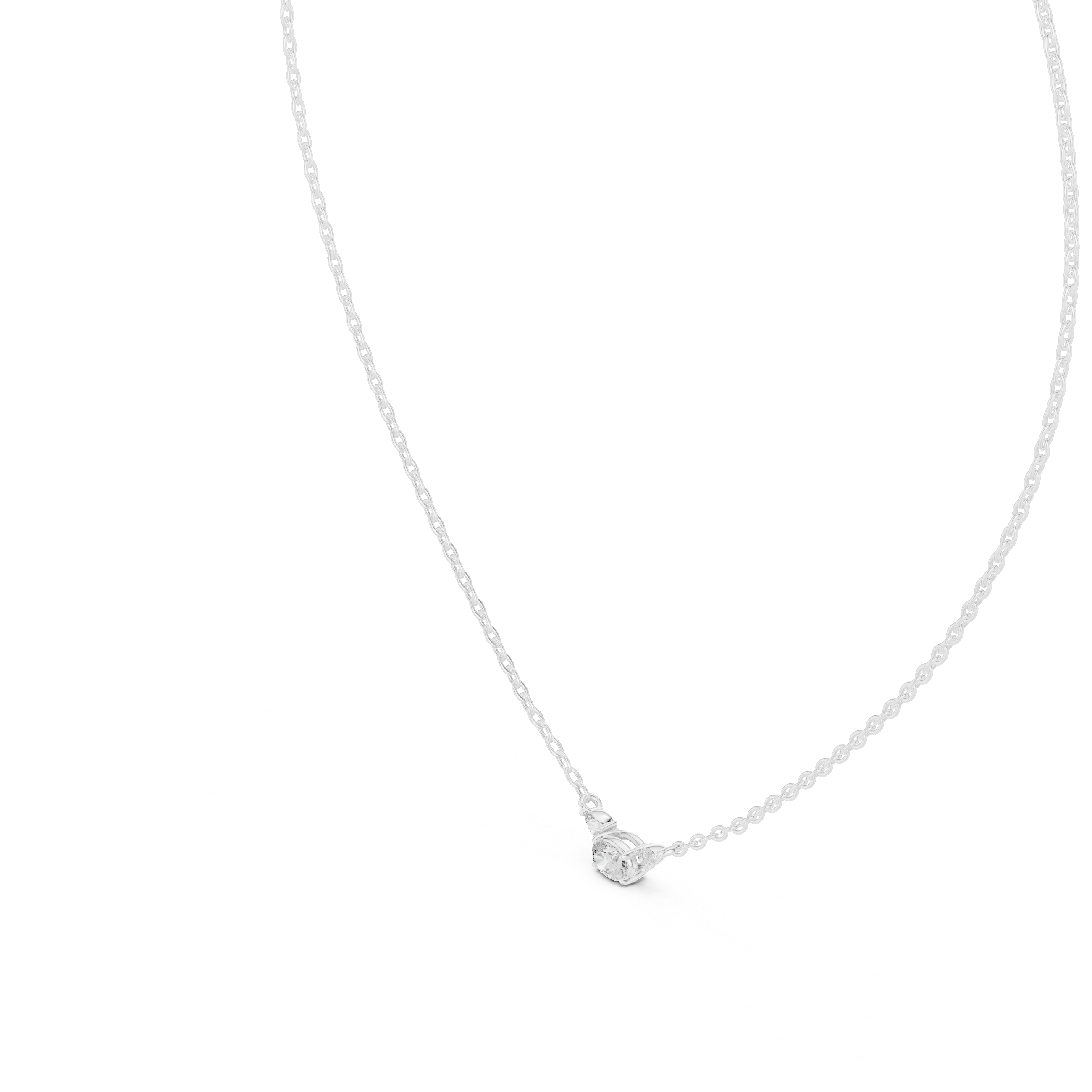 Three-Stone Diamond Necklace with Pear Side Accents