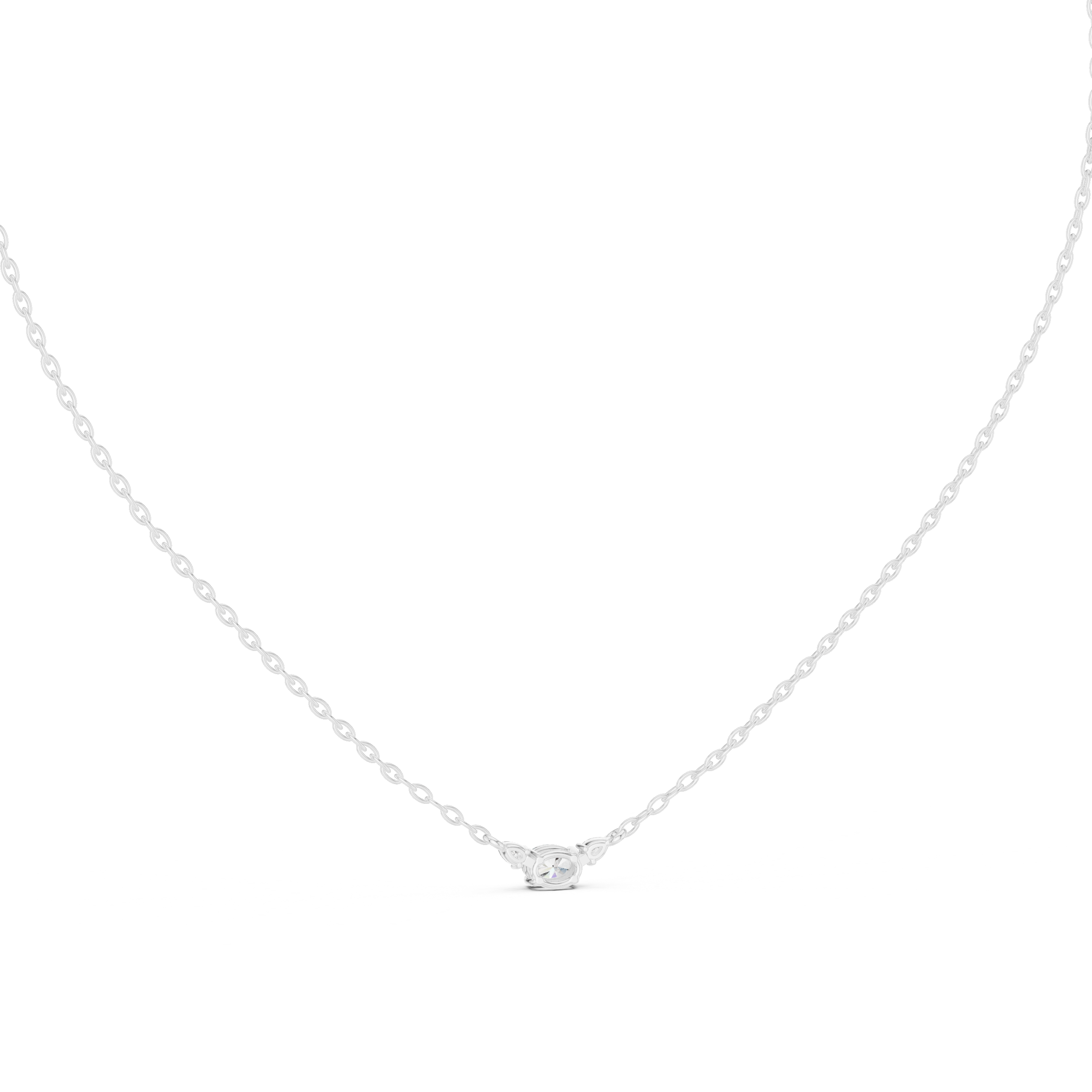 Three-Stone Diamond Necklace with Pear Side Accents