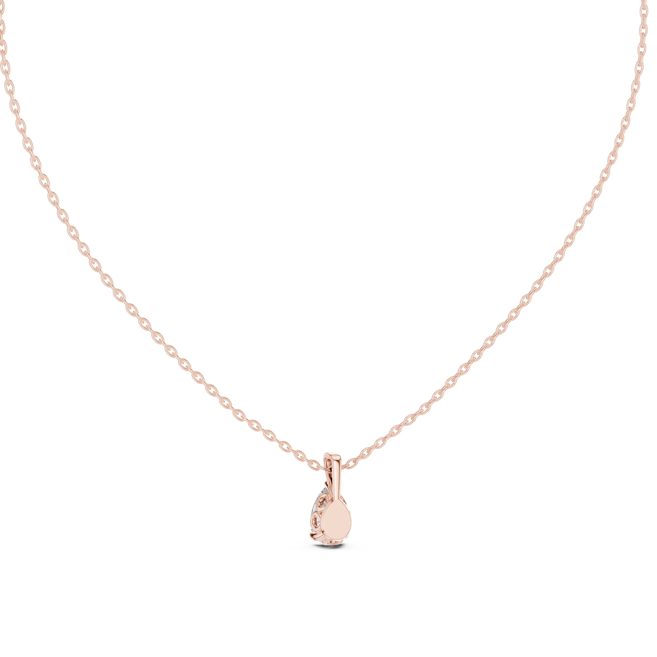 Pear Cut Solitaire Pendant Necklace in Minimal Prong Setting