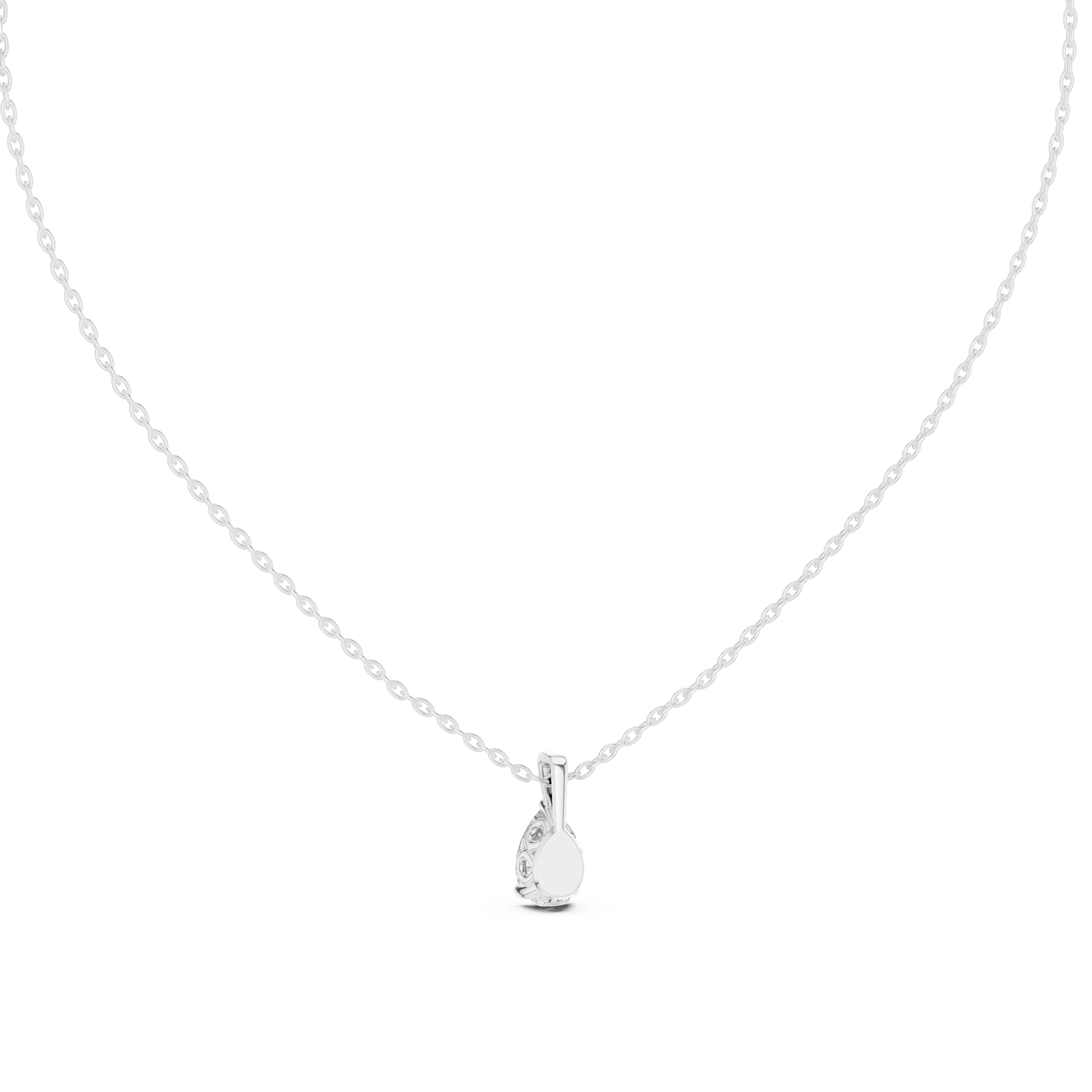 Pear Cut Solitaire Pendant Necklace in Minimal Prong Setting
