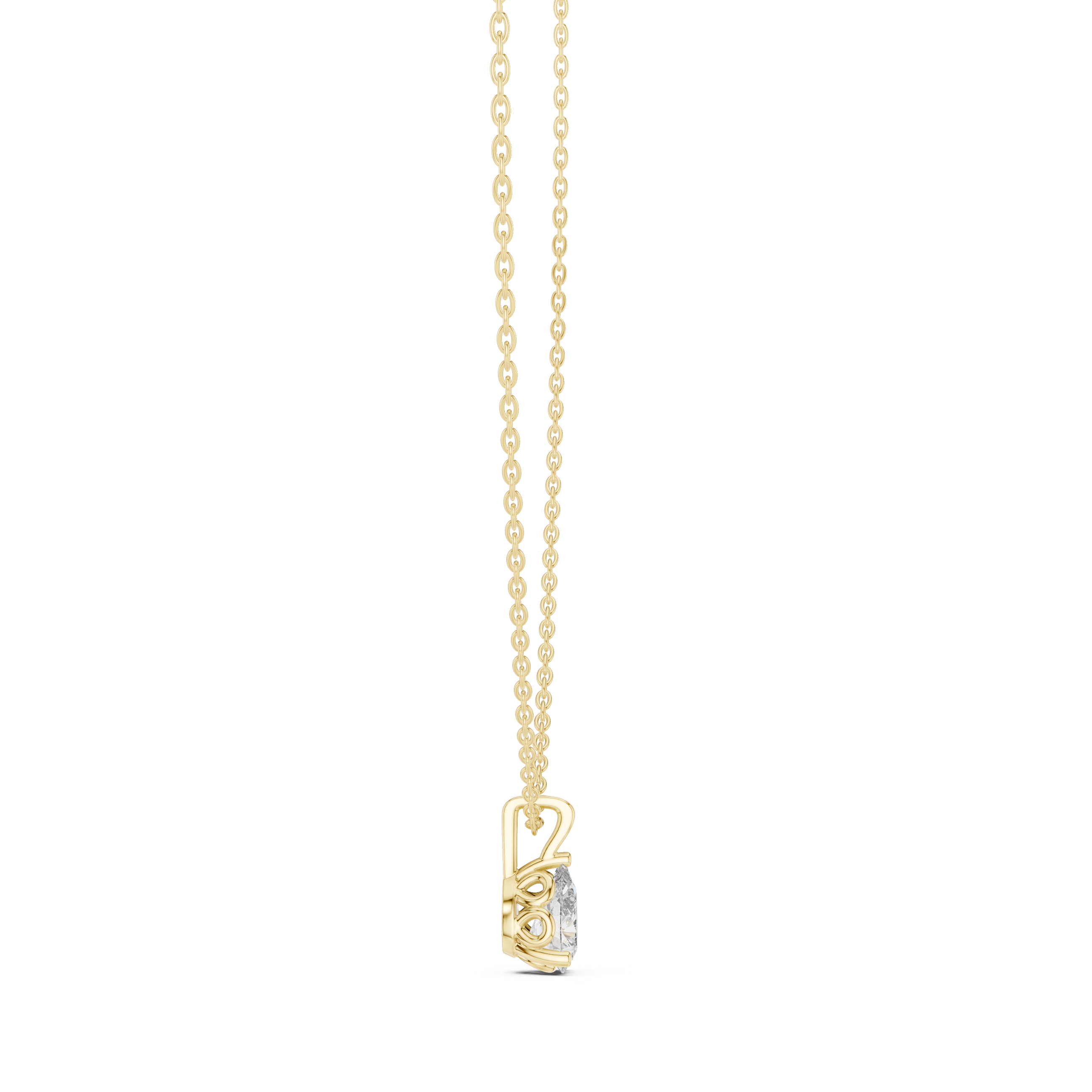 Pear Cut Solitaire Pendant Necklace in Minimal Prong Setting