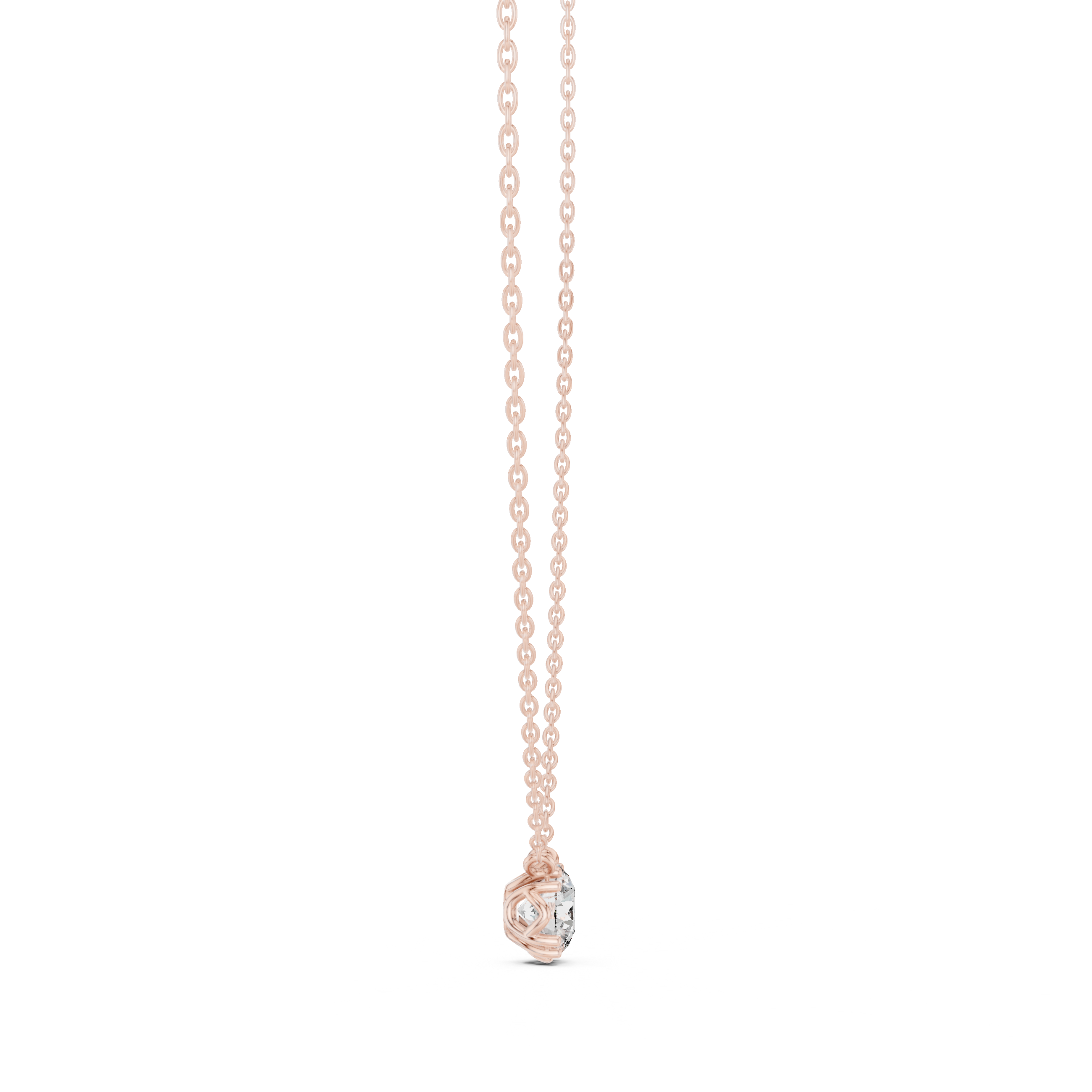 Round Cut Diamond Solitaire Pendant Necklace (Classic Multi-Prong Setting)