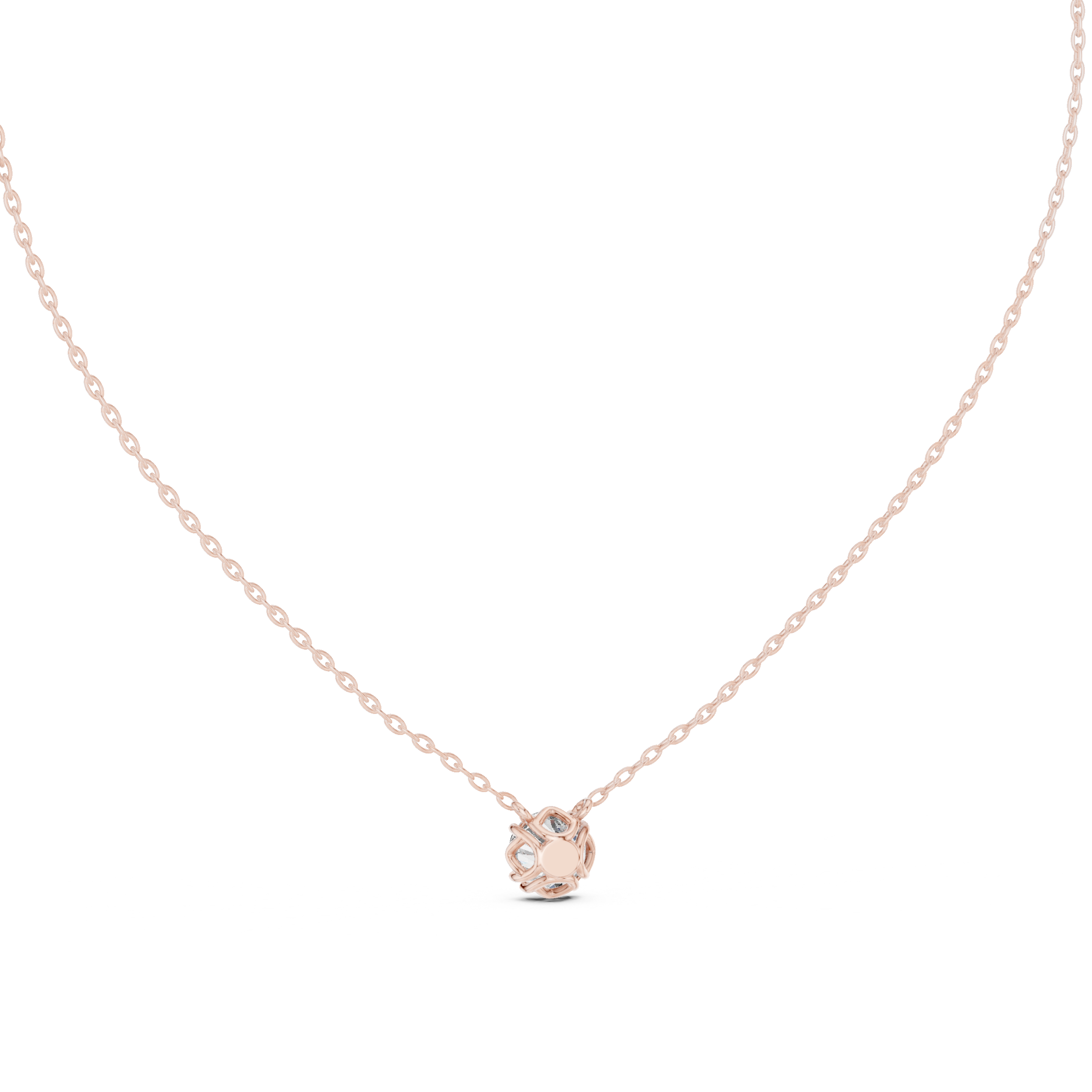 Round Cut Diamond Solitaire Pendant Necklace (Classic Multi-Prong Setting)
