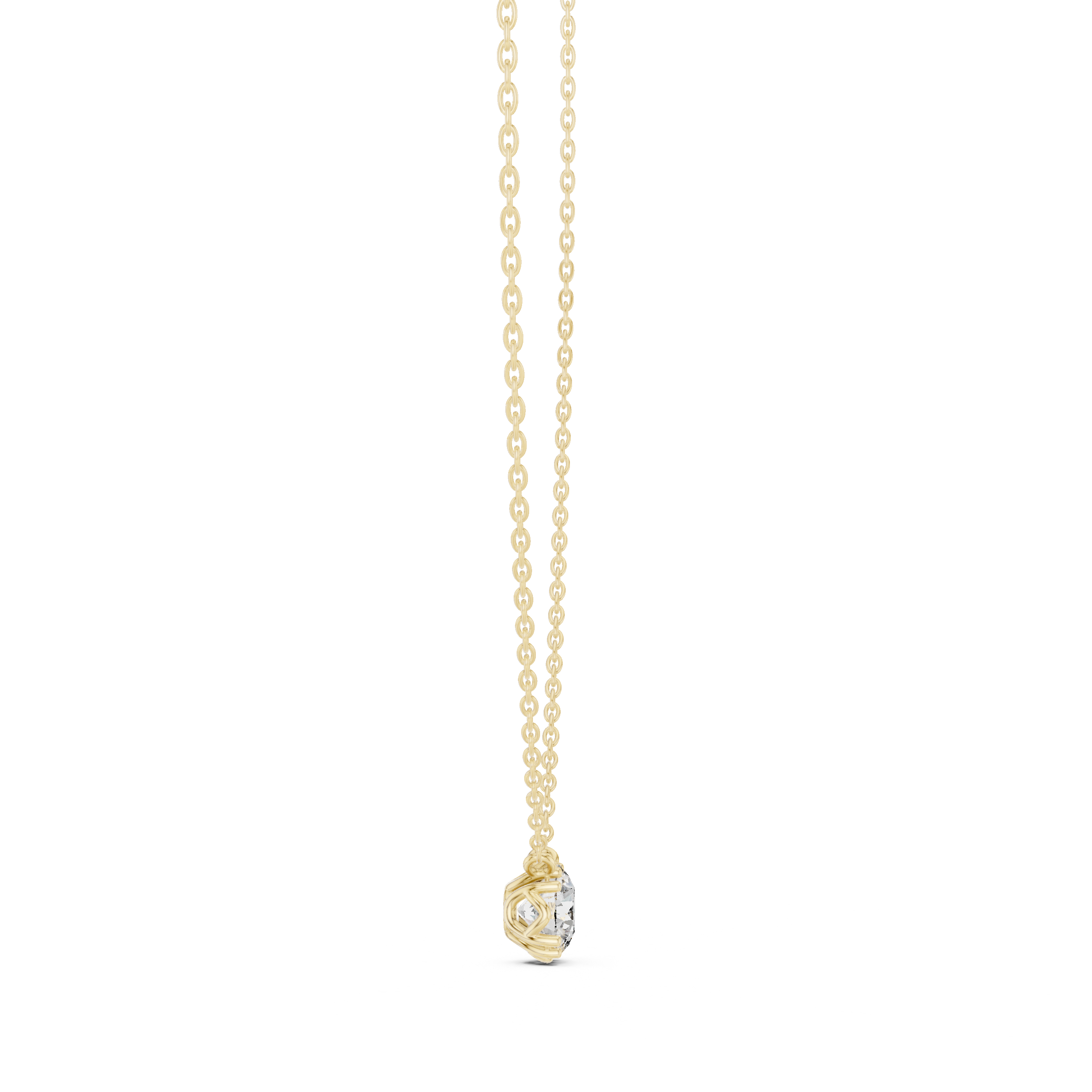 Round Cut Diamond Solitaire Pendant Necklace (Classic Multi-Prong Setting)