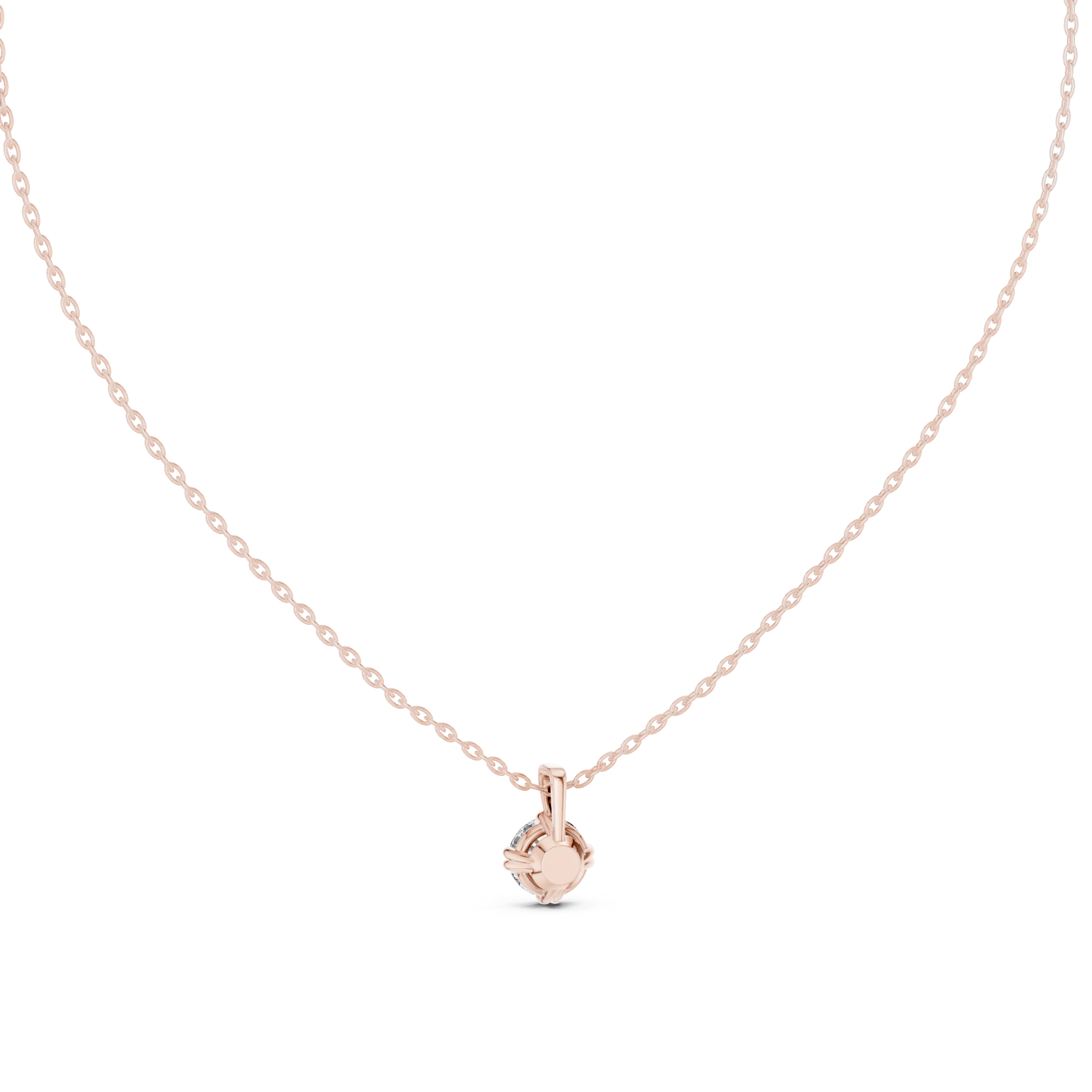 Round Cut Solitaire Pendant Necklace in Classic Six Prong Setting