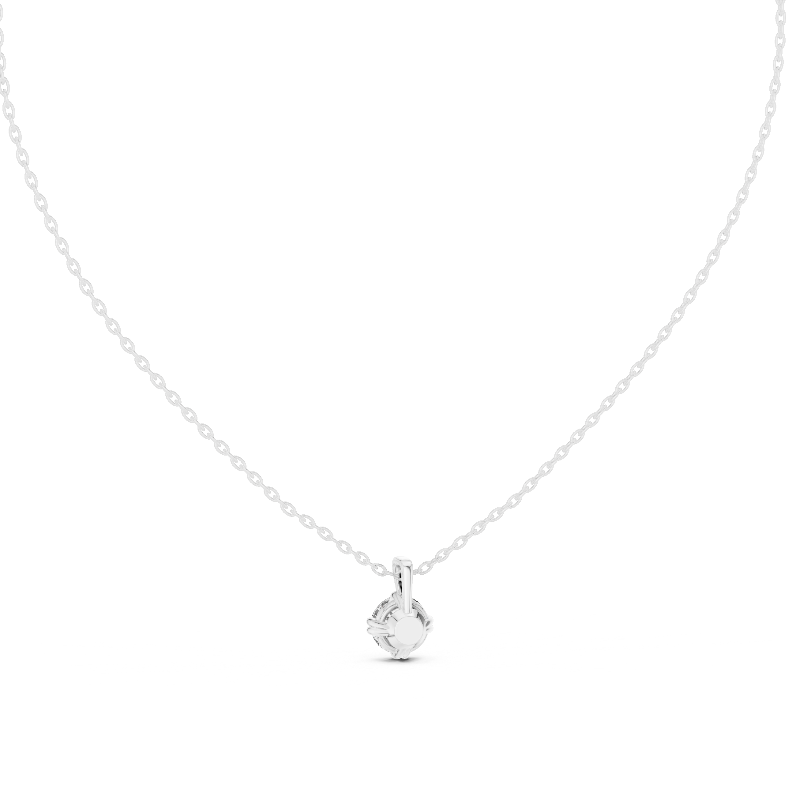 Round Cut Solitaire Pendant Necklace in Classic Six Prong Setting