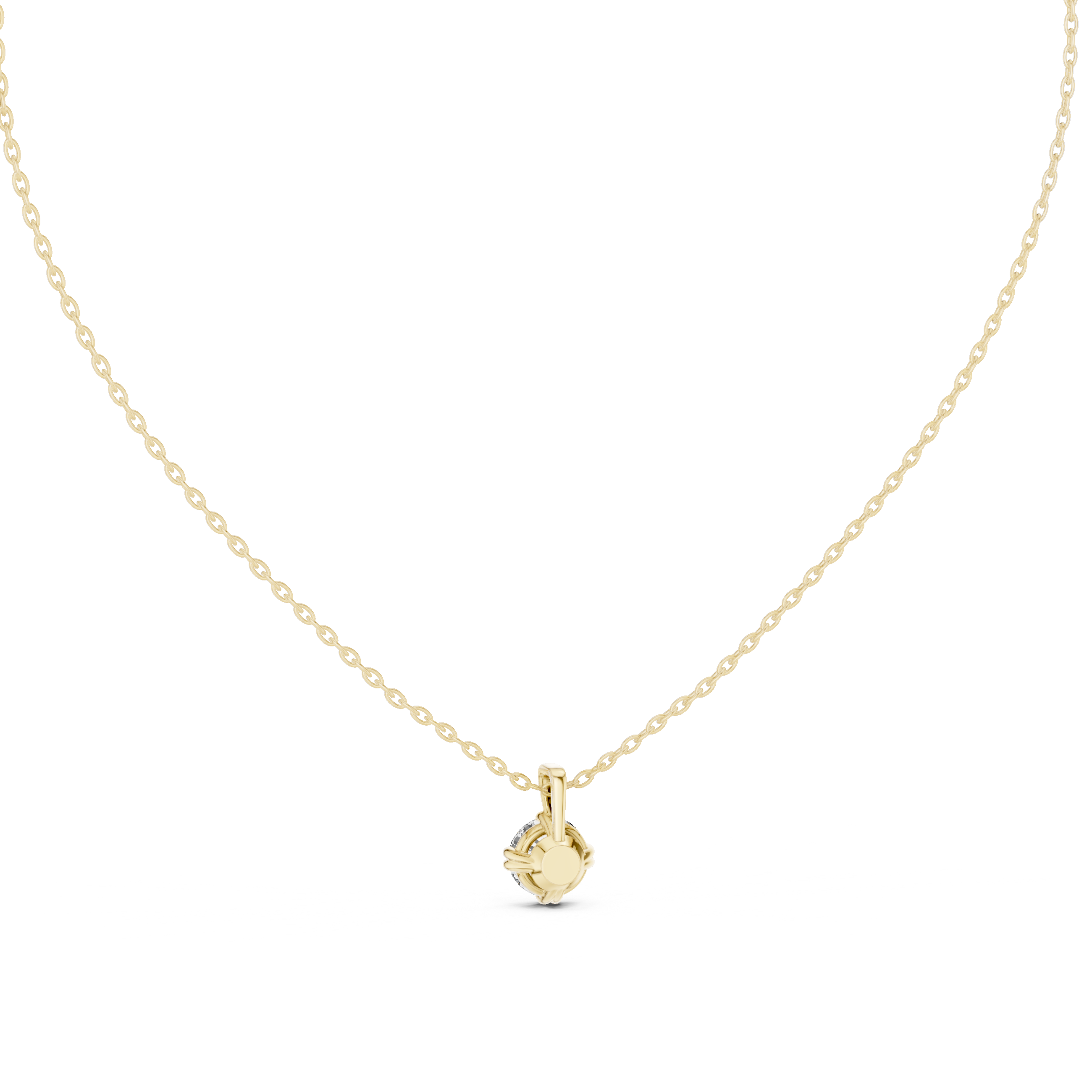 Round Cut Solitaire Pendant Necklace in Classic Six Prong Setting