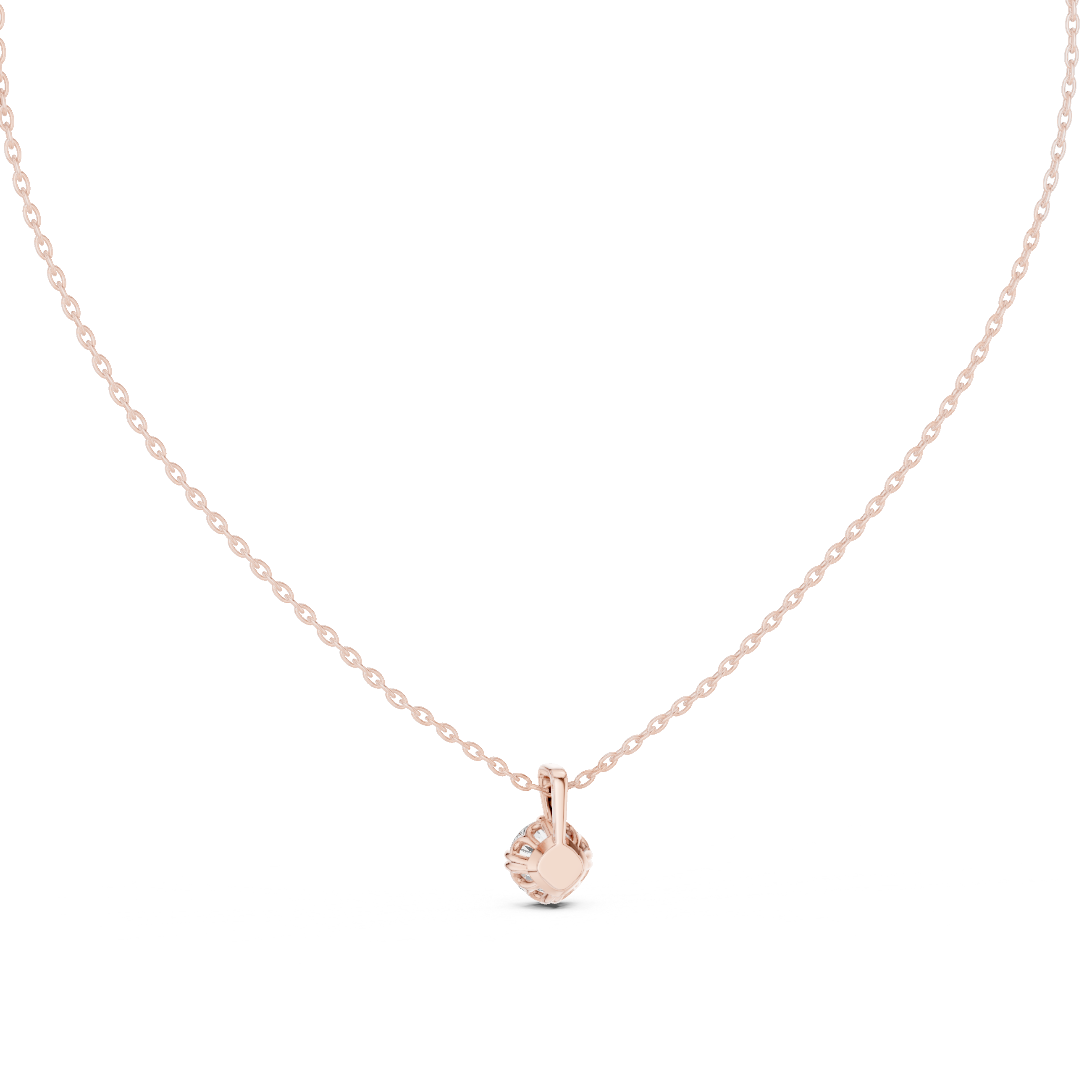 Minimal Round Solitaire Pendant Necklace in Classic Prong Setting