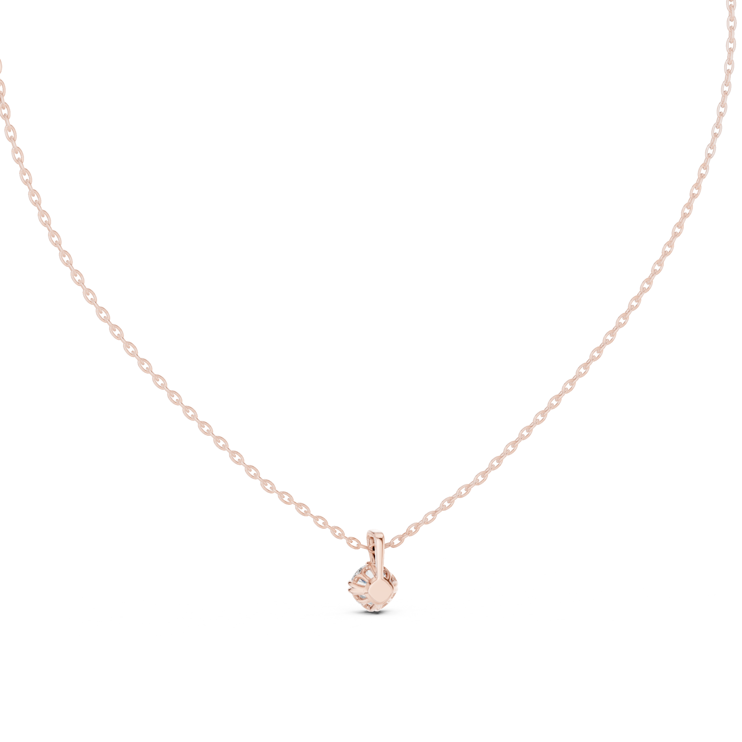 Petite Round Solitaire Pendant Necklace in Minimal Prong Setting