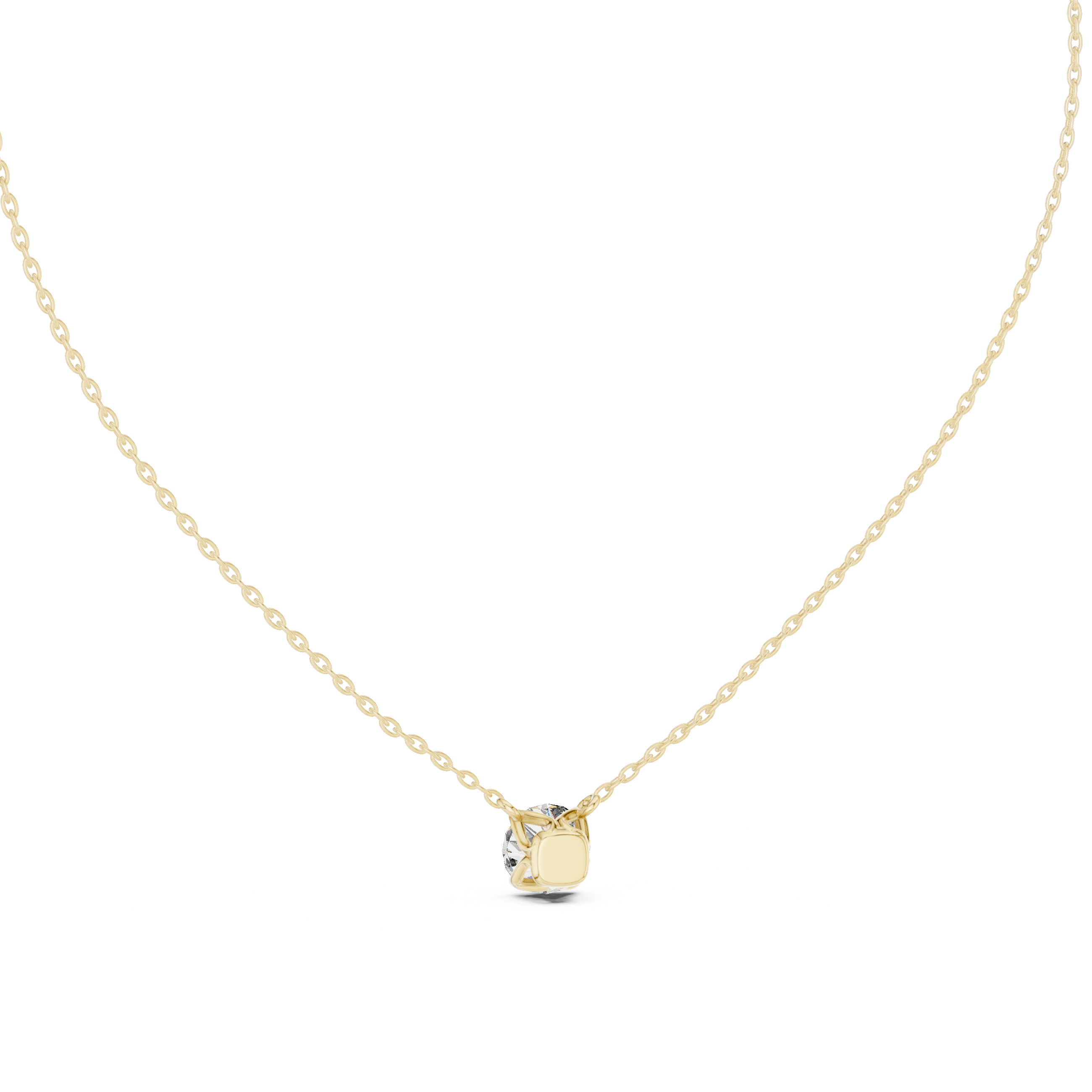 Minimalist Floating Round Solitaire Necklace with Integrated Setting