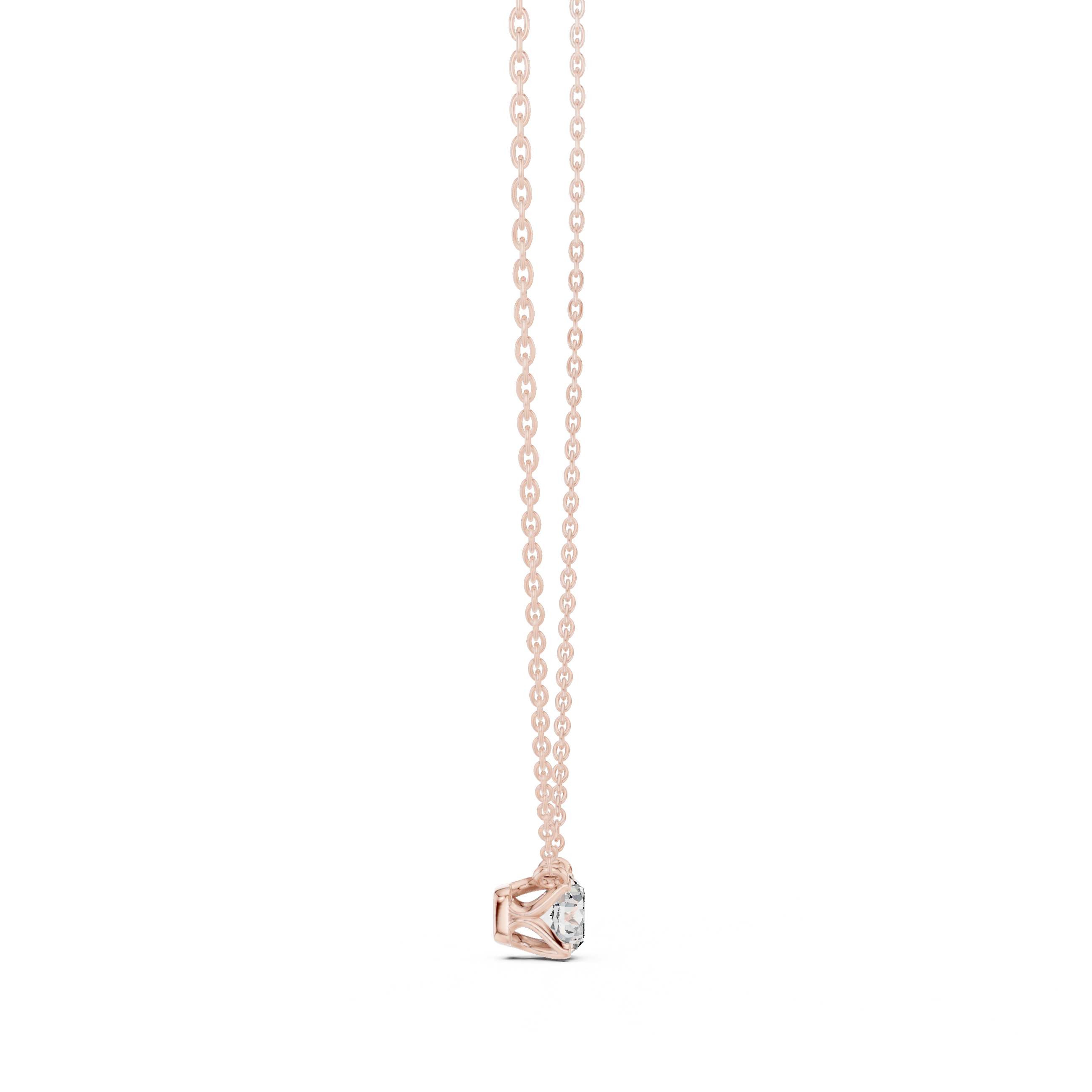 Petite Floating Round Solitaire Necklace in Minimal Four-Prong Setting