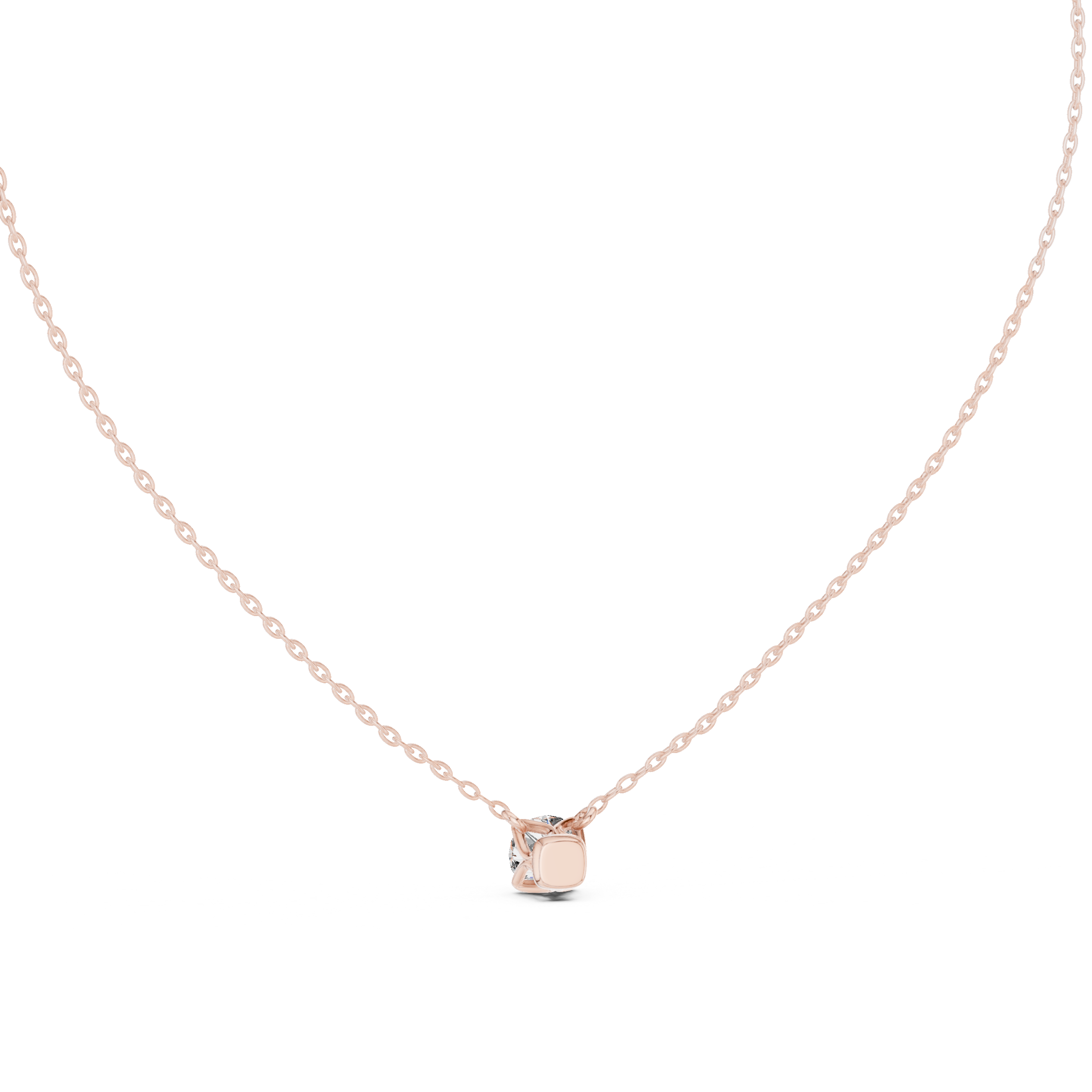 Petite Floating Round Solitaire Necklace in Minimal Four-Prong Setting