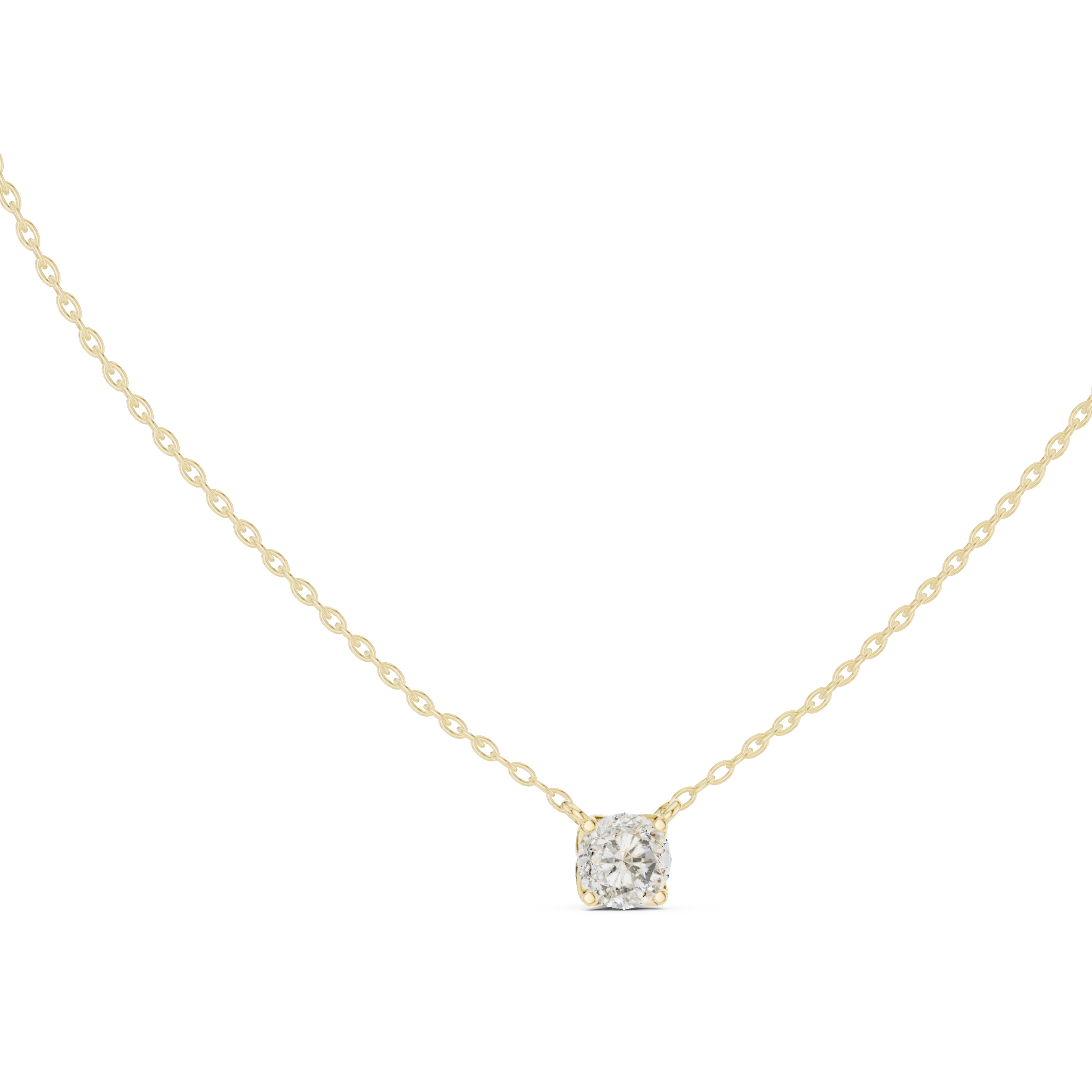 Petite Floating Round Solitaire Necklace in Minimal Four-Prong Setting