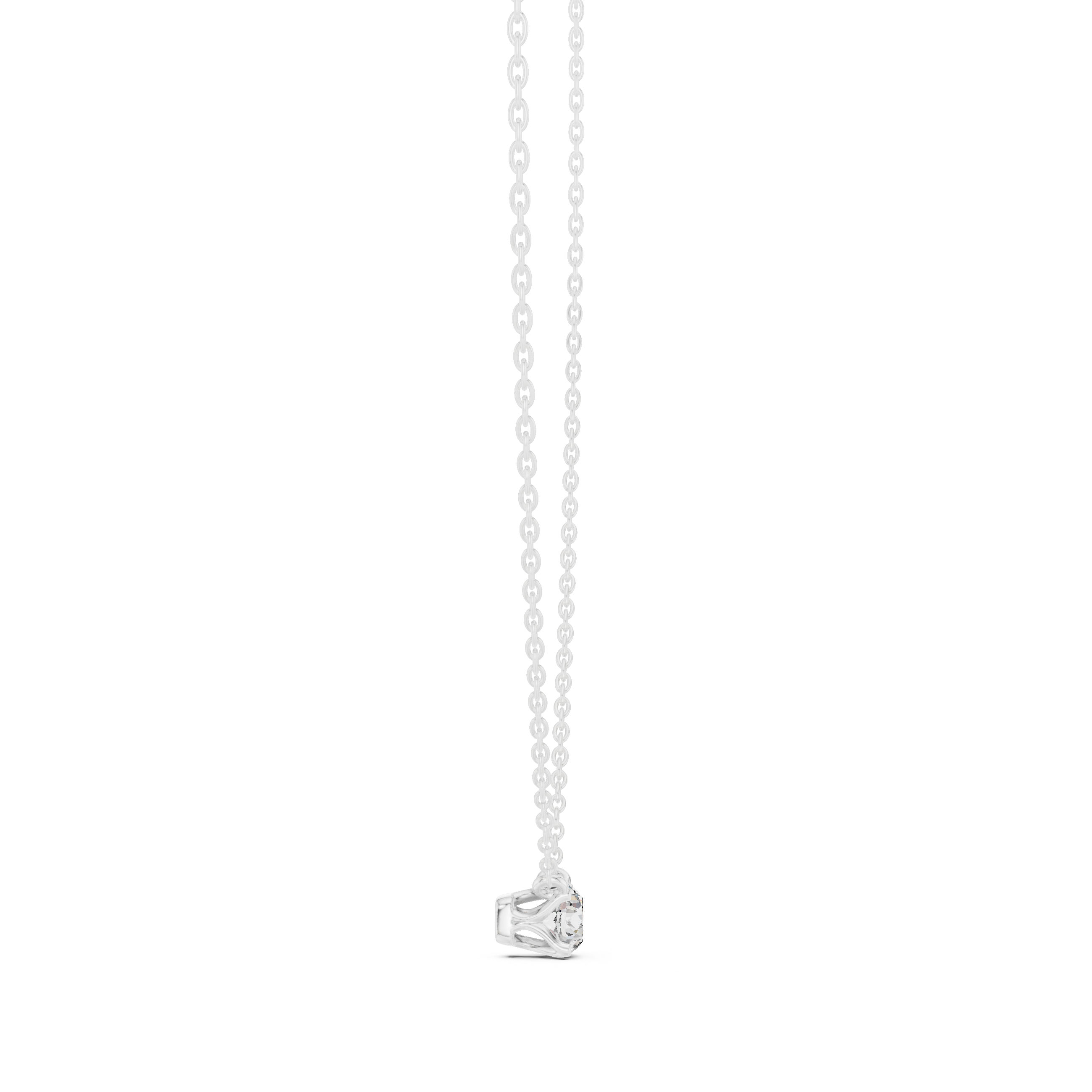 Minimal Floating Round Solitaire Necklace in Petite Four-Prong Setting