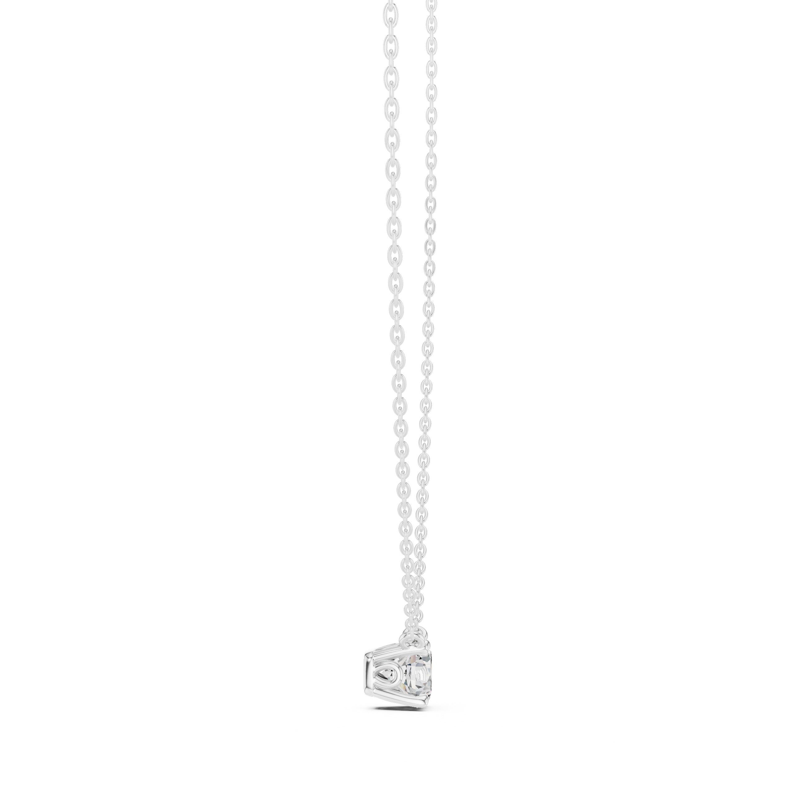 Classic Floating Round Solitaire Necklace in Elegant Four-Prong Basket Setting