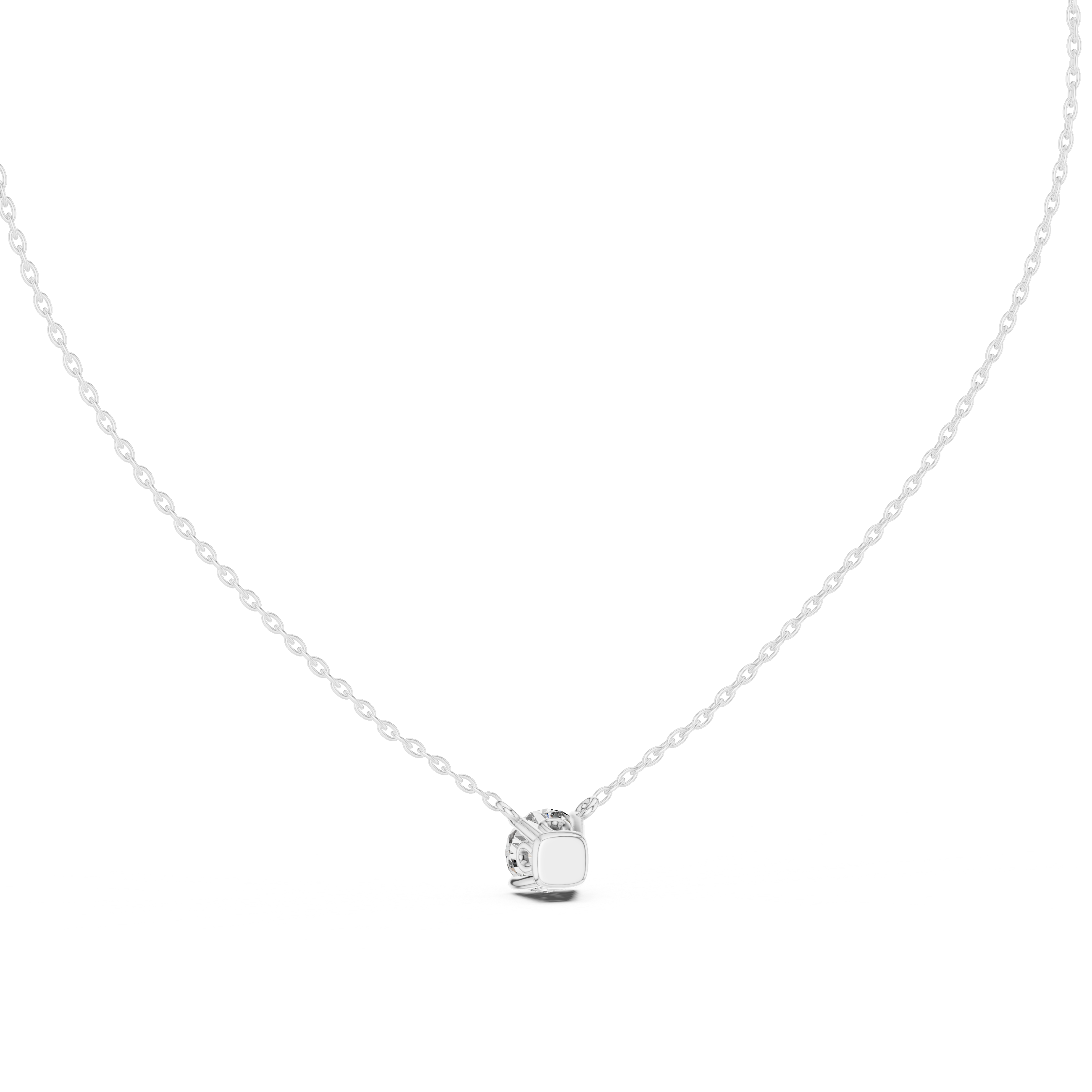 Classic Floating Round Solitaire Necklace in Elegant Four-Prong Basket Setting
