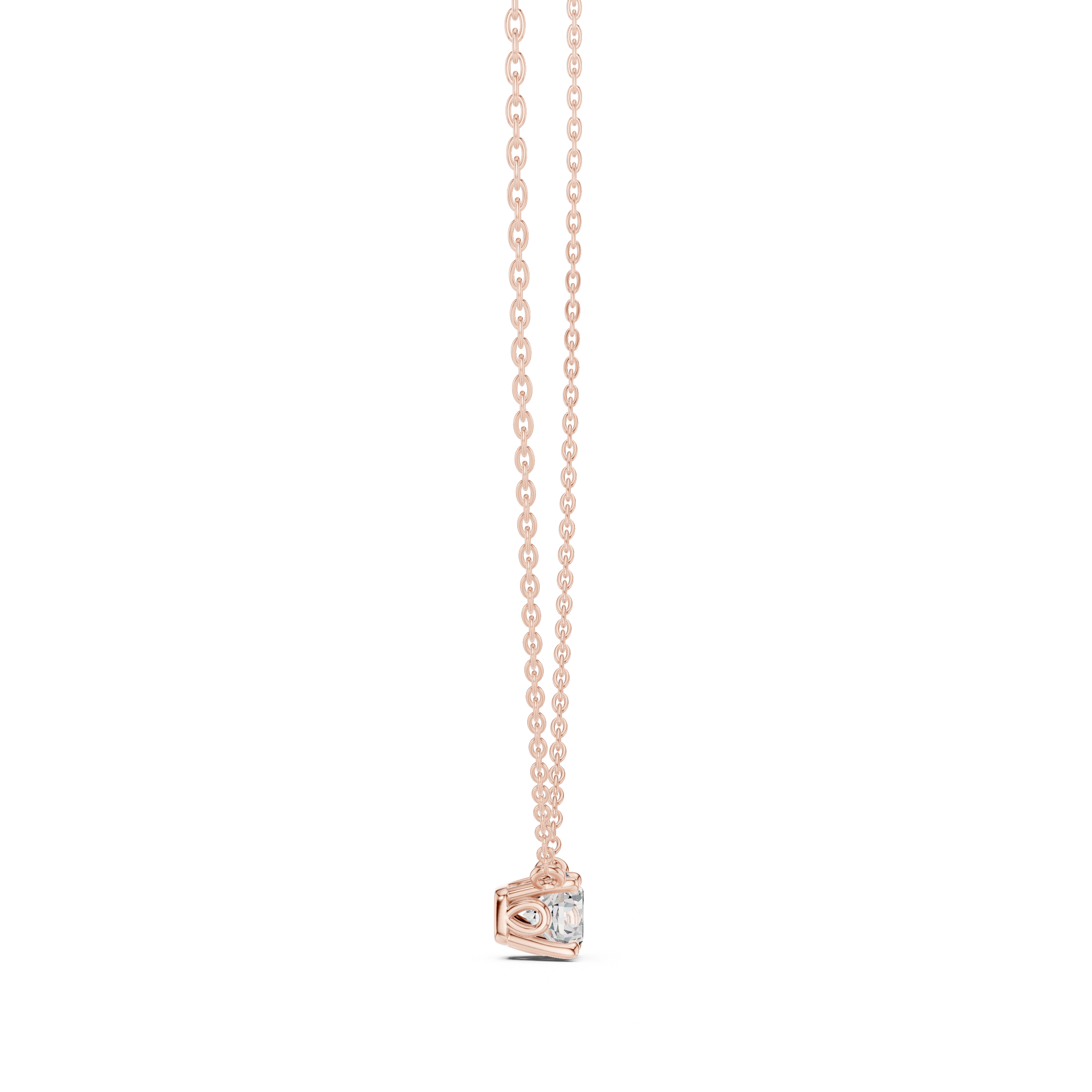 Petite Floating Round Solitaire Necklace in Minimal Four-Prong Setting