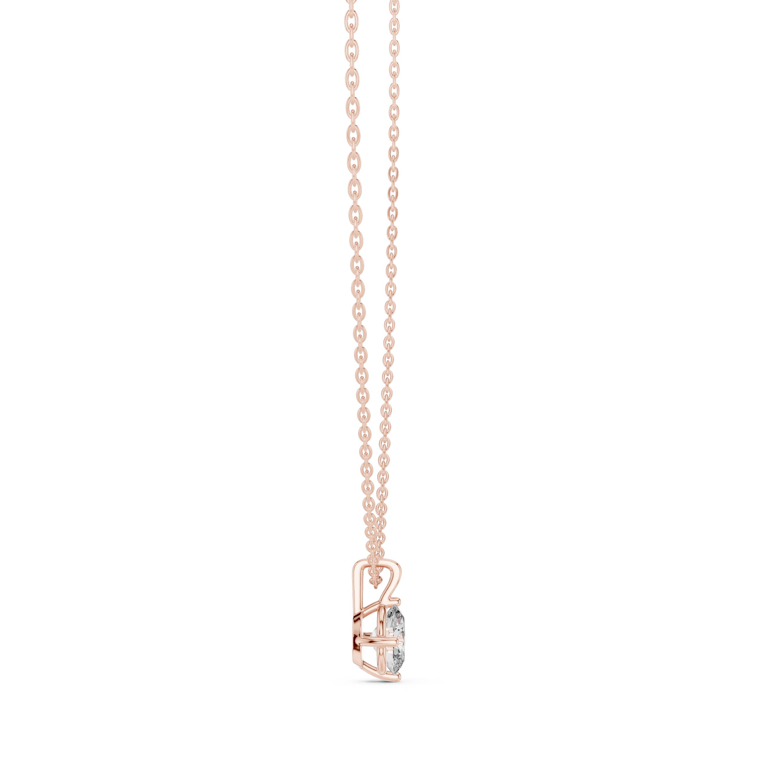 Elegant Oval Solitaire Pendant Necklace in Minimal Four-Prong Setting