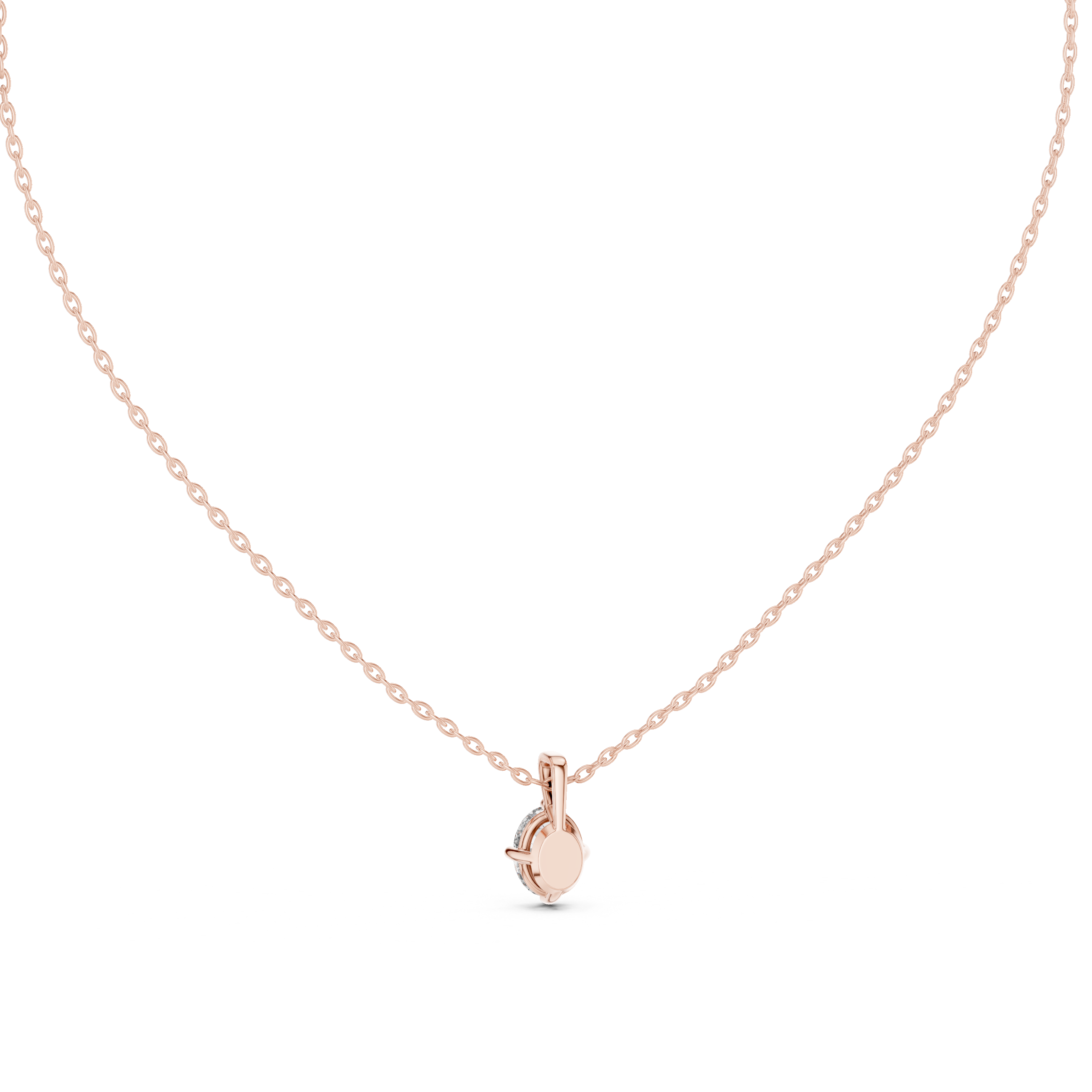 Elegant Oval Solitaire Pendant Necklace in Minimal Four-Prong Setting