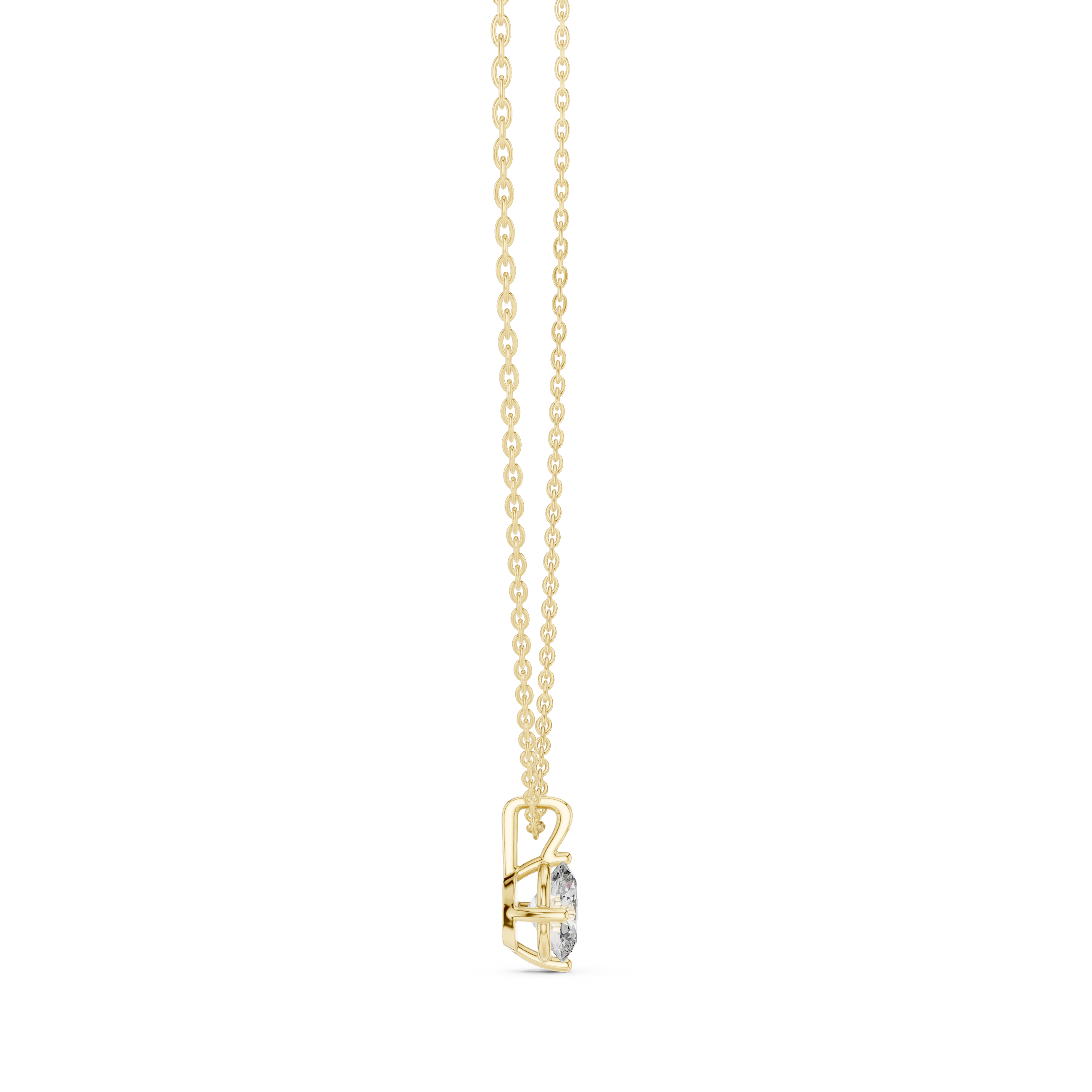 Elegant Oval Solitaire Pendant Necklace in Minimal Four-Prong Setting