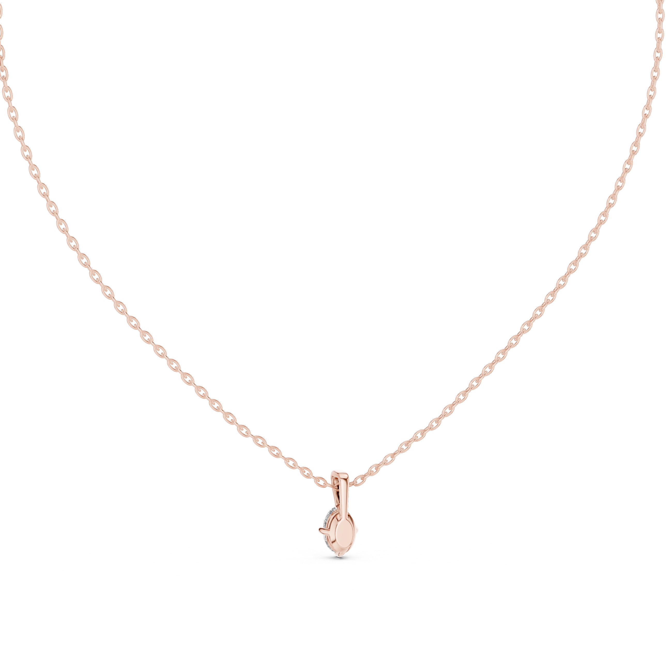 Oval Cut Diamond Solitaire Pendant Necklace (Classic Prong Setting)