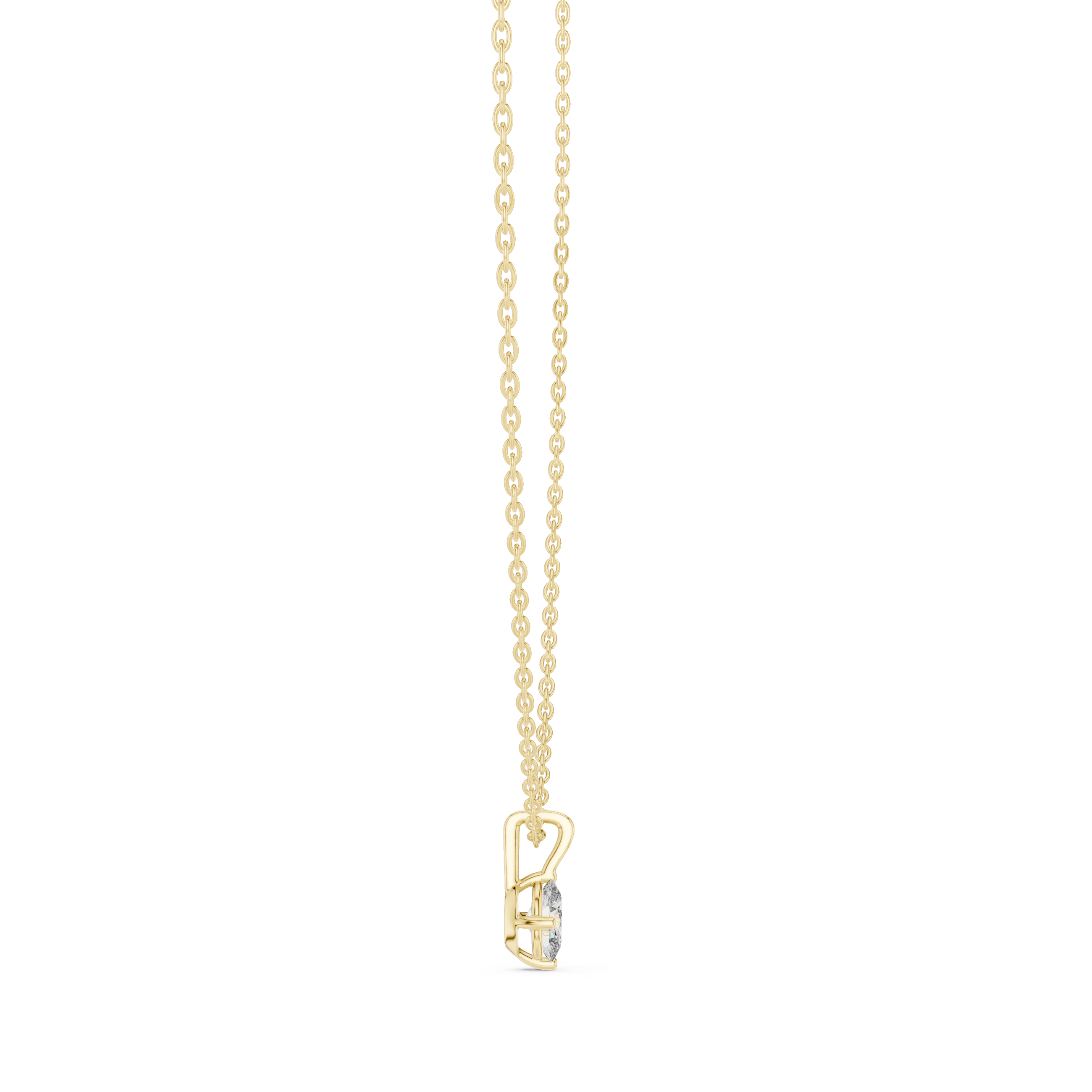 Oval Cut Diamond Solitaire Pendant Necklace (Classic Prong Setting)