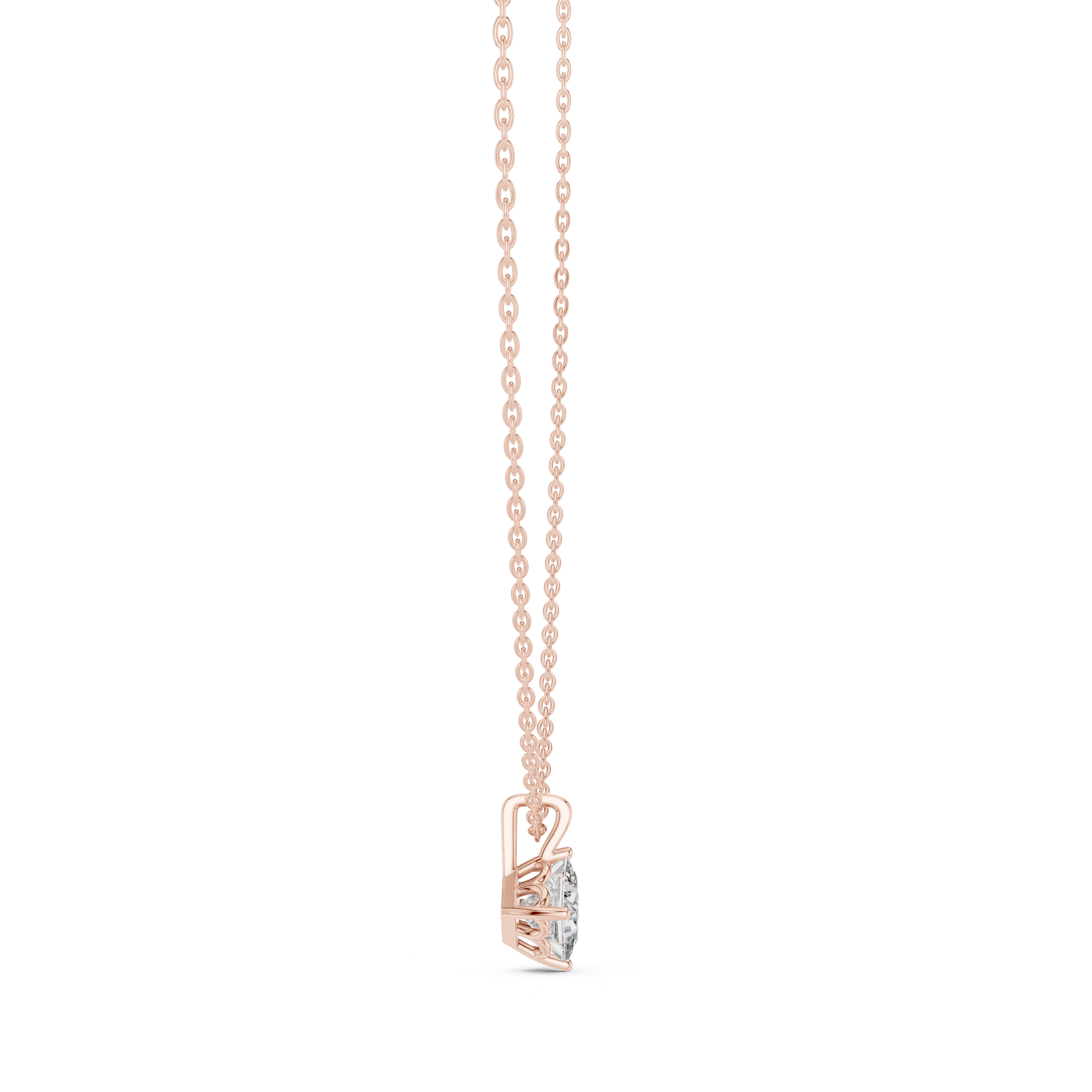 Princess Cut Solitaire Pendant Necklace in Classic Four-Prong Basket Setting