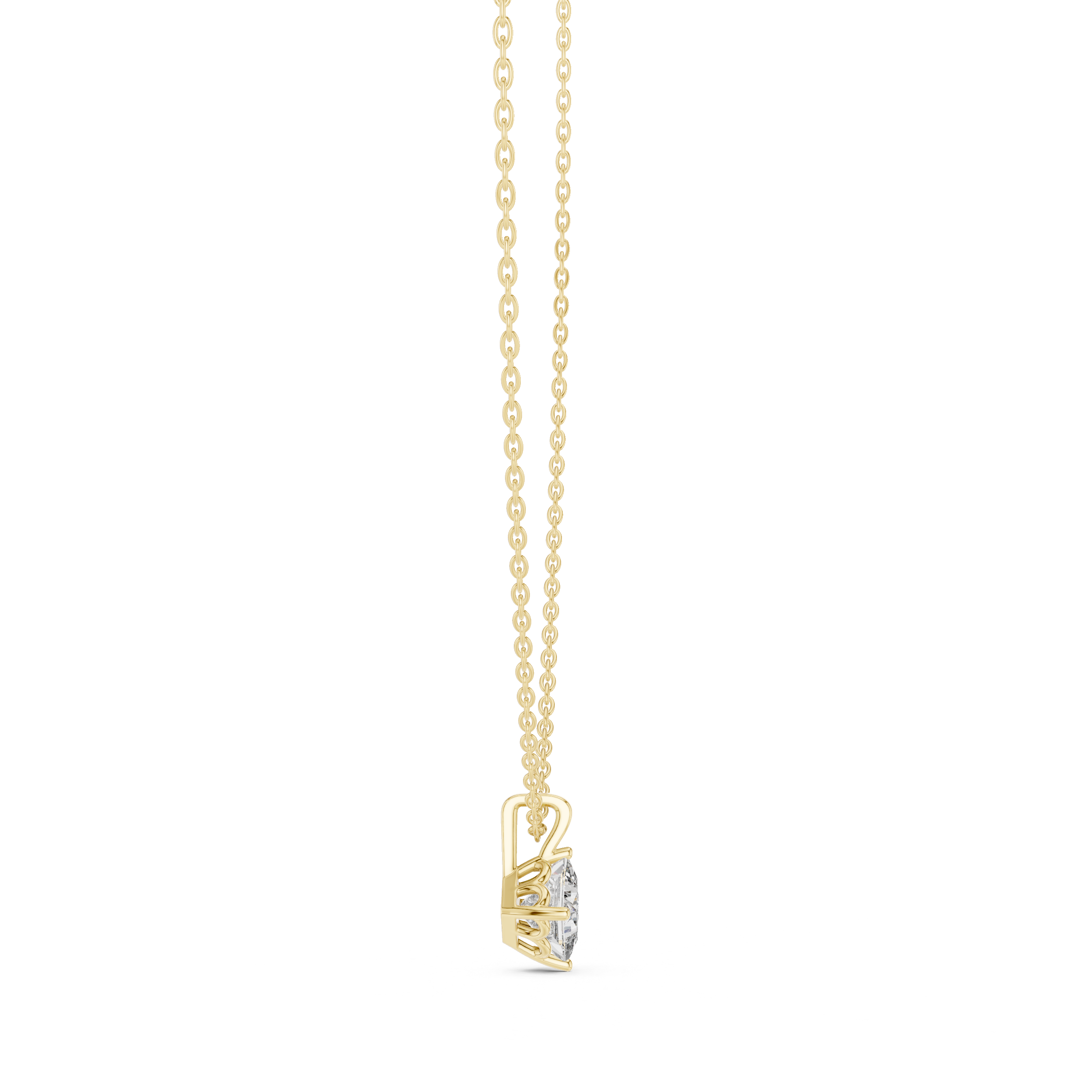 Princess Cut Solitaire Pendant Necklace in Classic Four-Prong Basket Setting