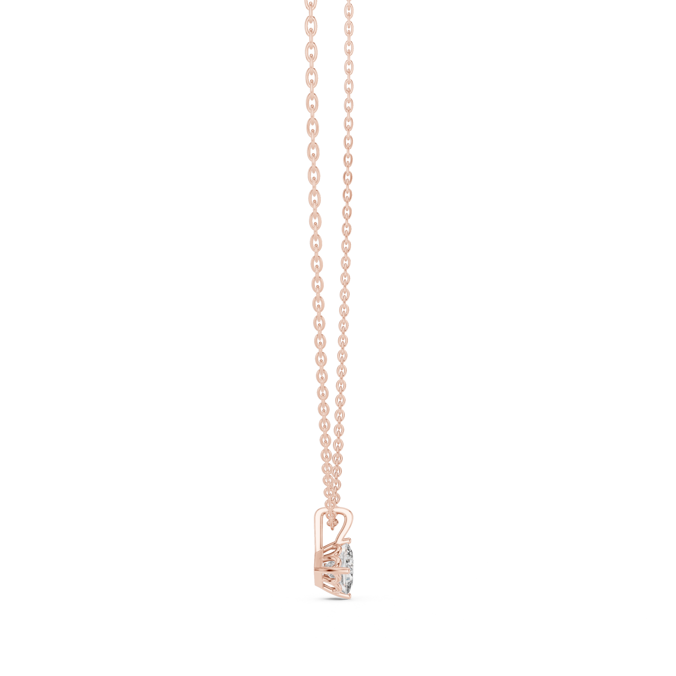 Princess Cut Diamond Solitaire Pendant Necklace
