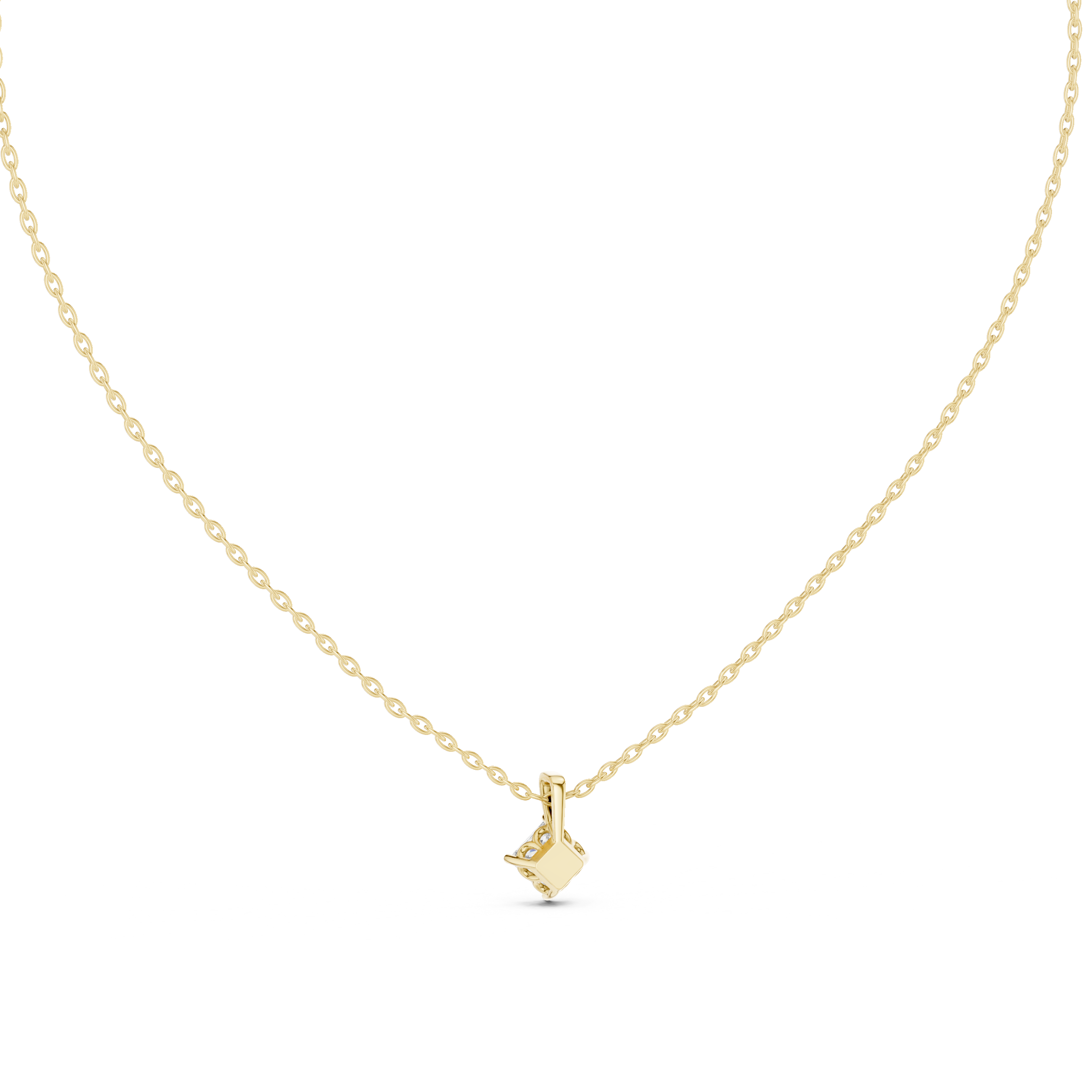 Princess Cut Diamond Solitaire Pendant Necklace