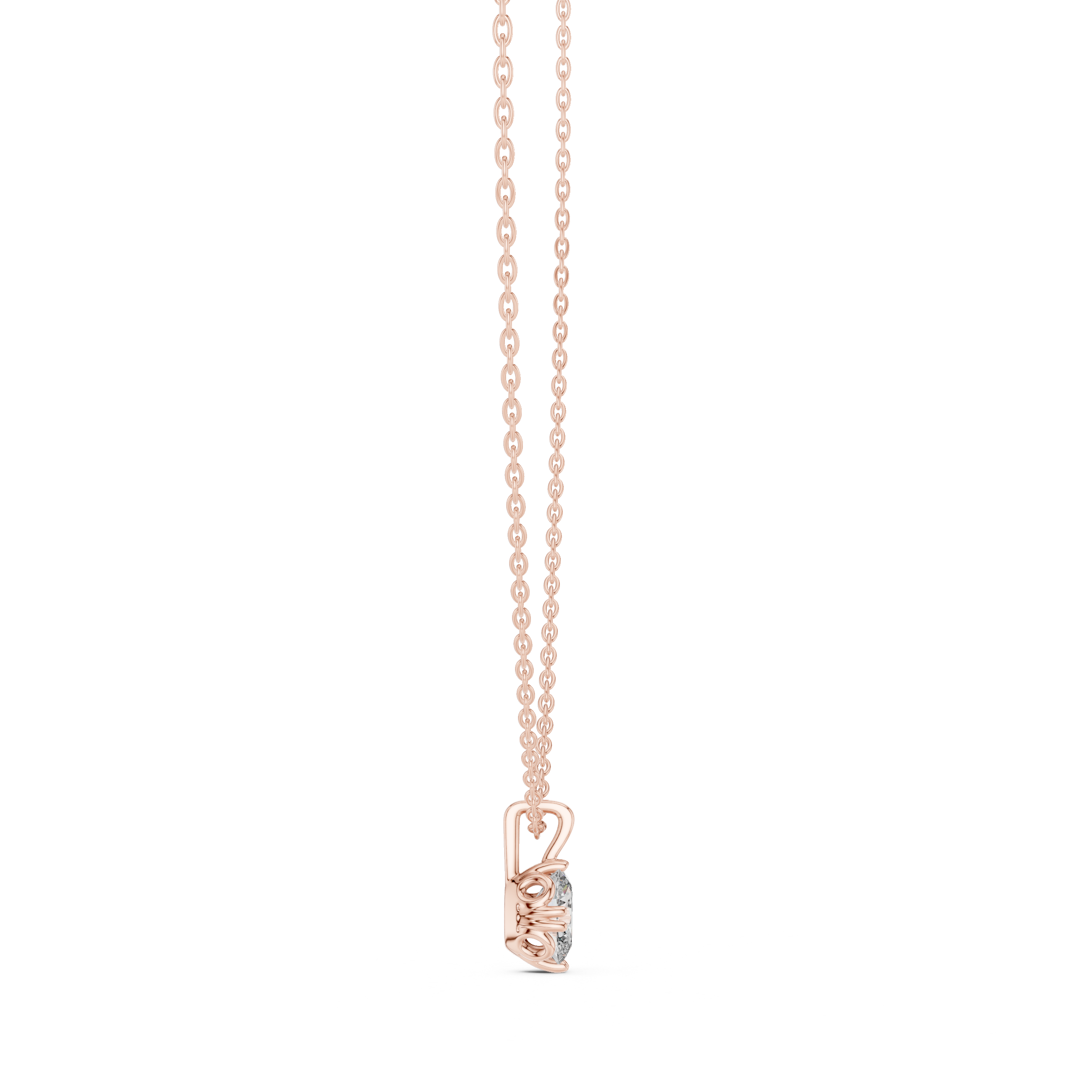 Oval Cut Diamond Solitaire Pendant Necklace (Classic Prong Setting)