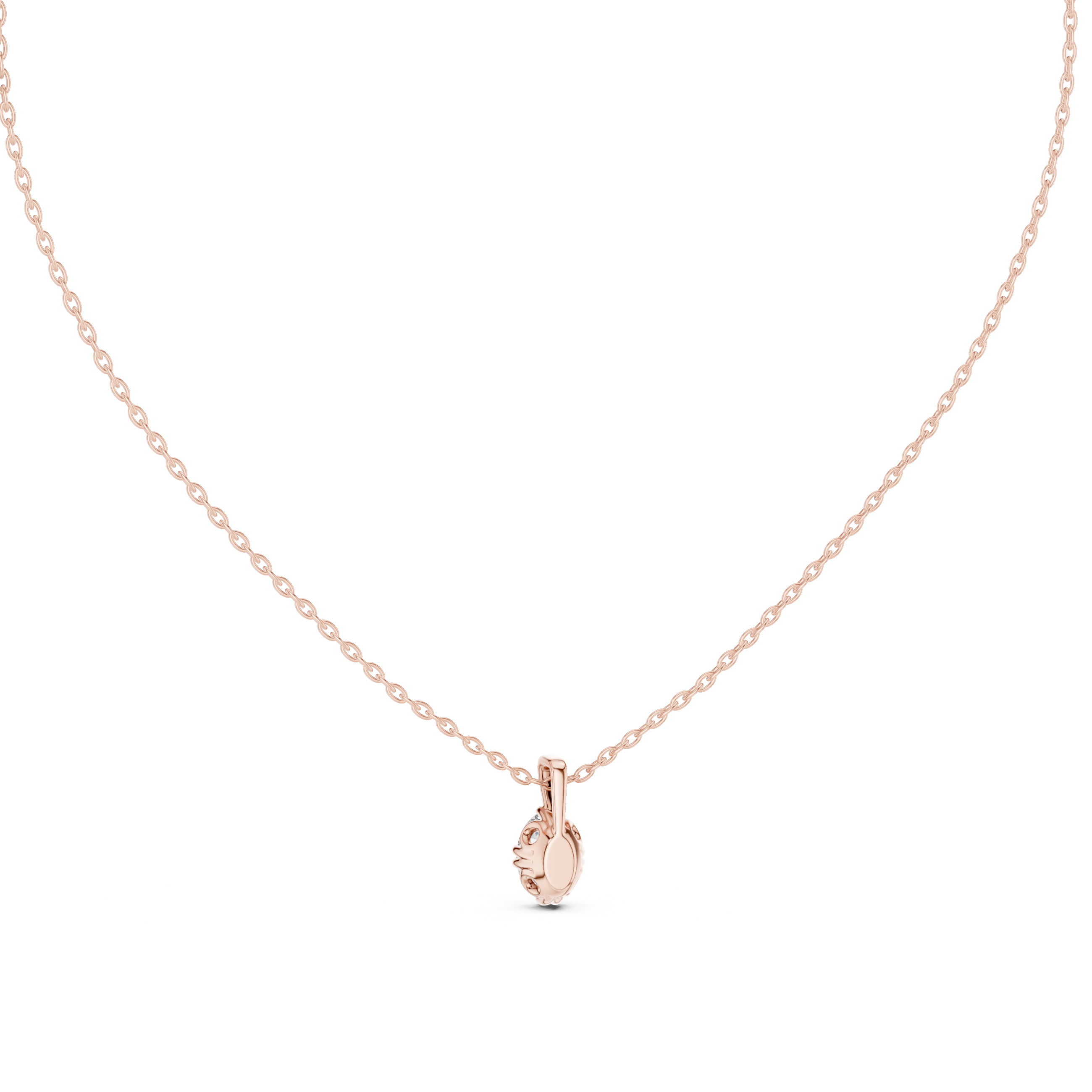 Oval Cut Diamond Solitaire Pendant Necklace (Classic Prong Setting)