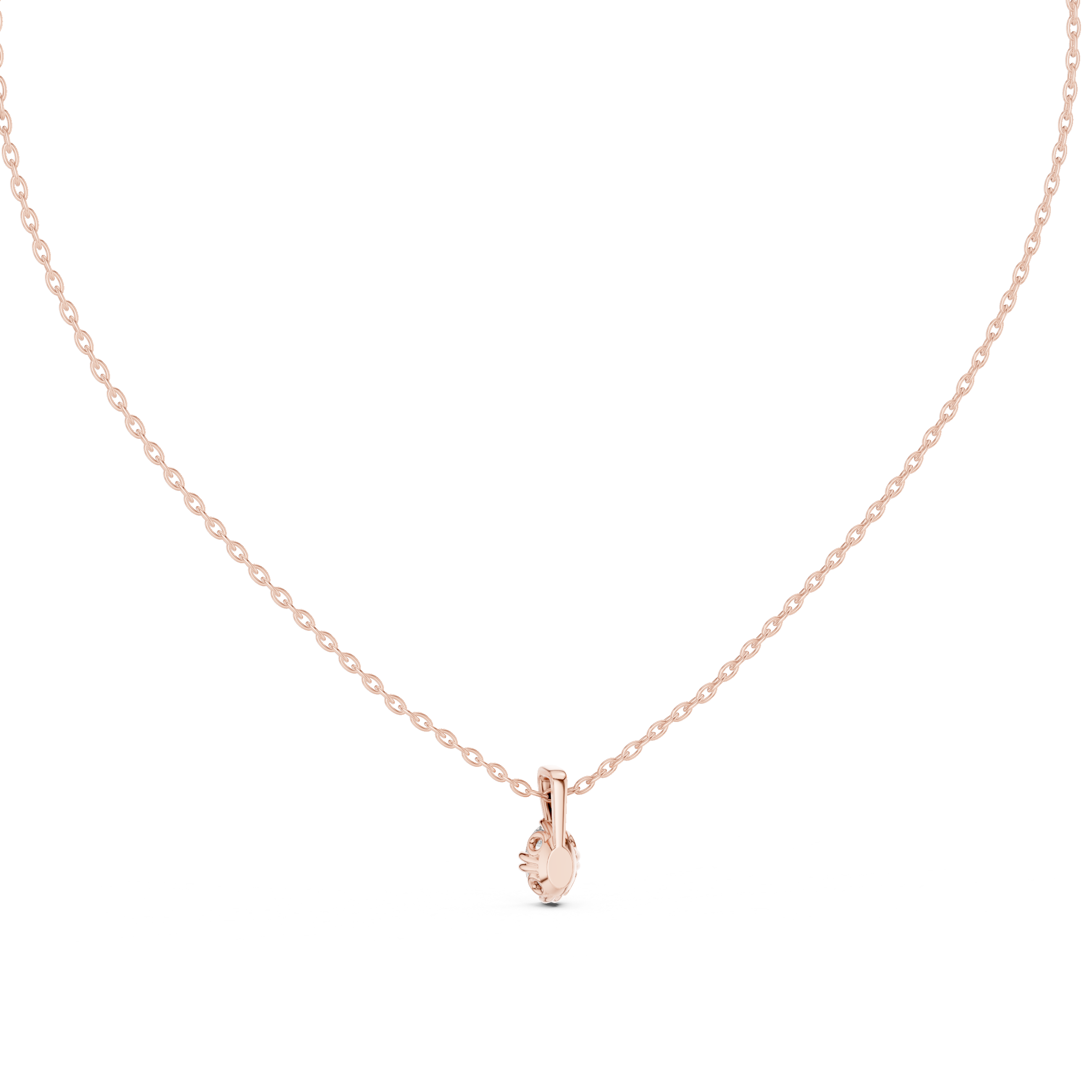 Oval Cut Diamond Solitaire Pendant Necklace (Minimal Classic Design)