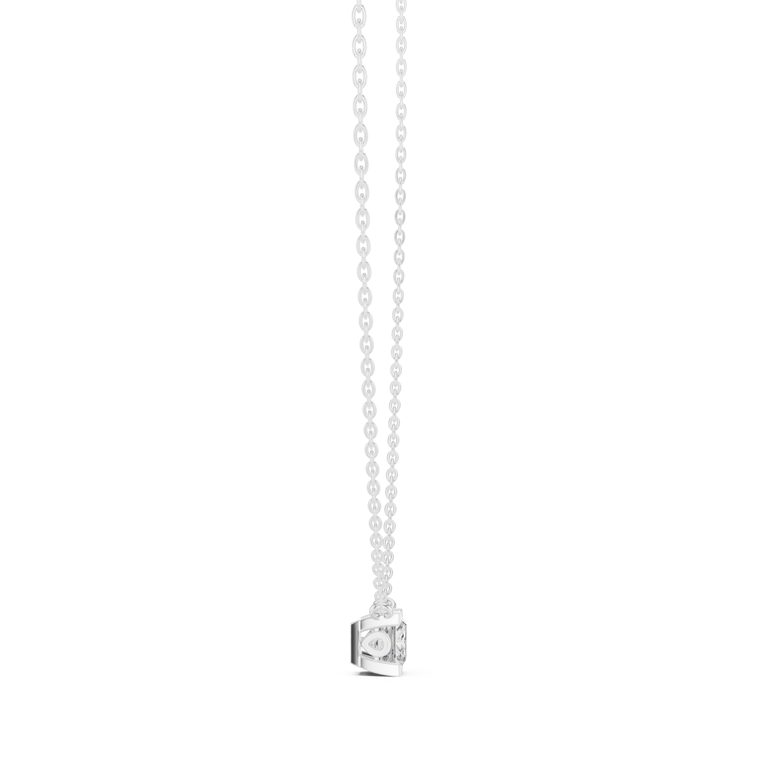 Princess Cut Diamond Solitaire Pendant Necklace (Modern Minimal Setting)