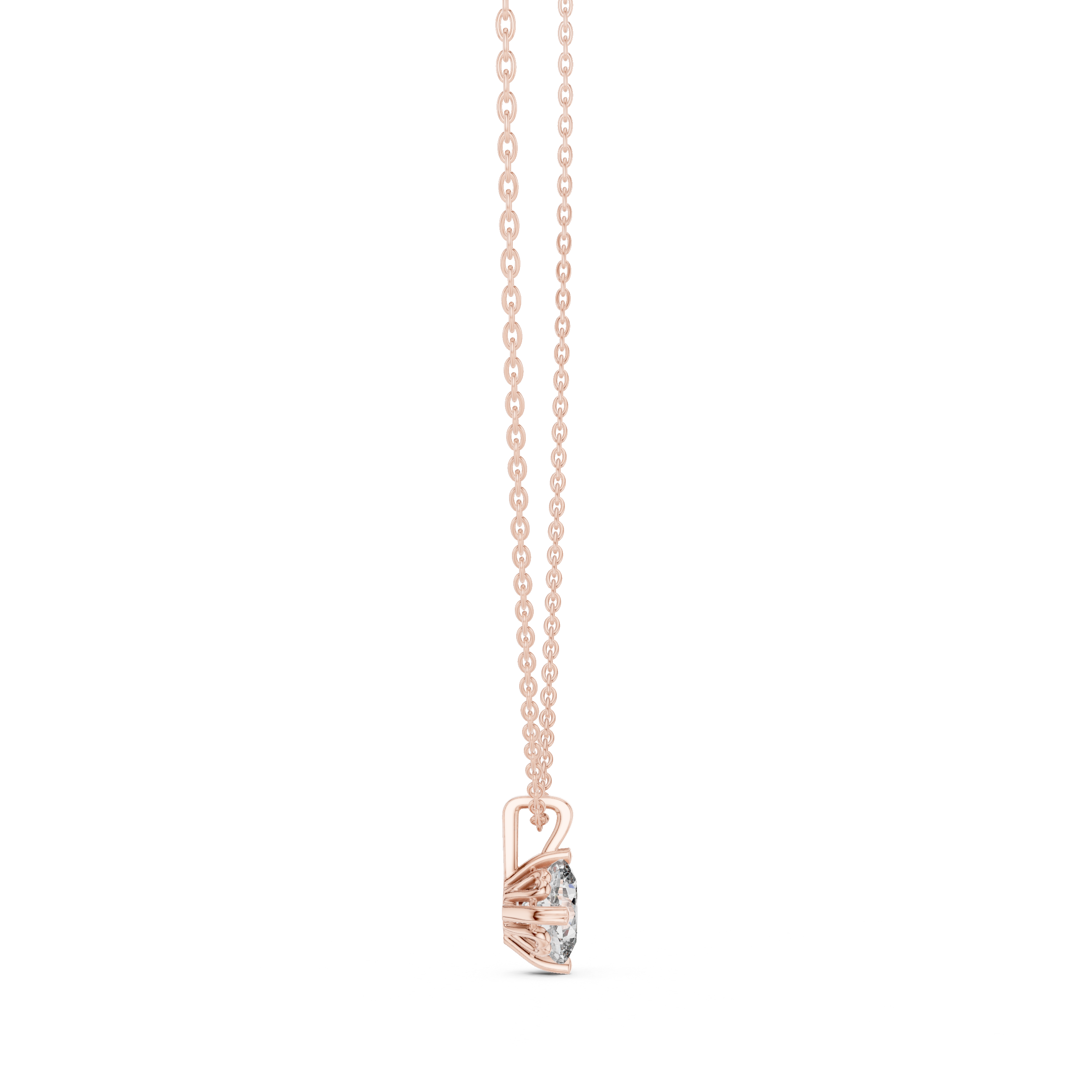 Cushion Cut Diamond Solitaire Pendant Necklace (Classic Prong Setting)