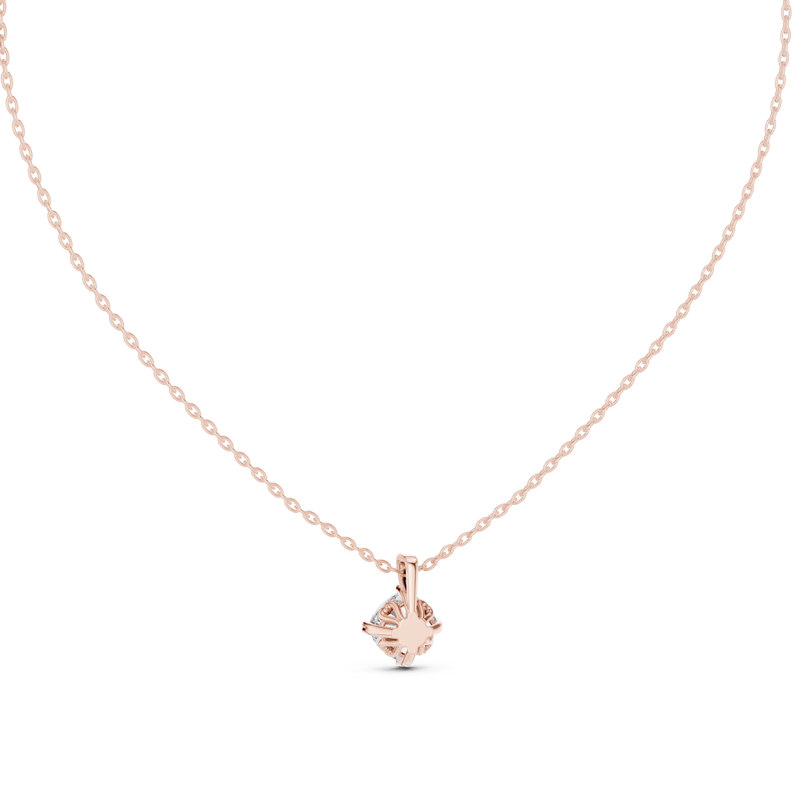 Cushion Cut Diamond Solitaire Pendant Necklace (Classic Prong Setting)