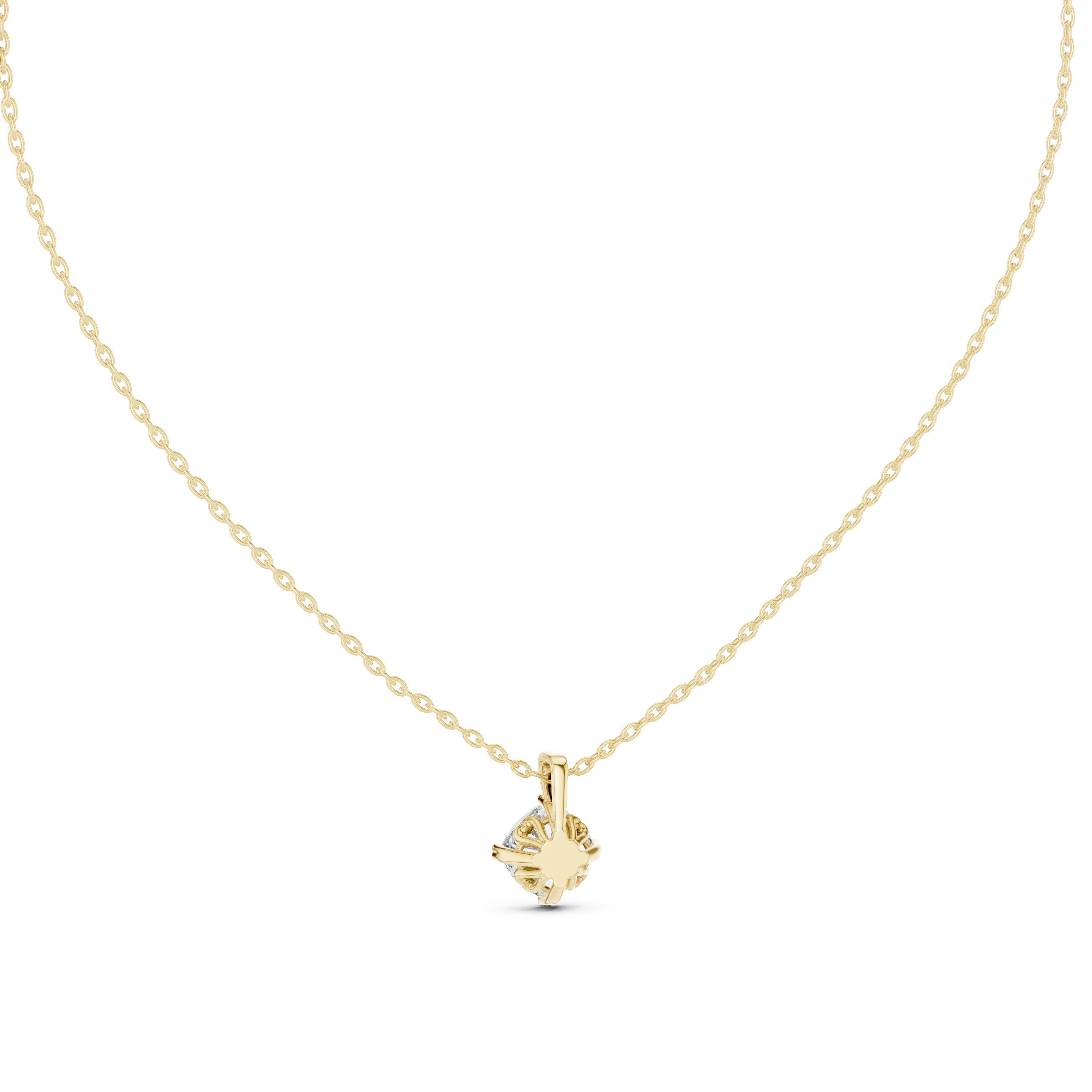 Cushion Cut Diamond Solitaire Pendant Necklace (Classic Prong Setting)