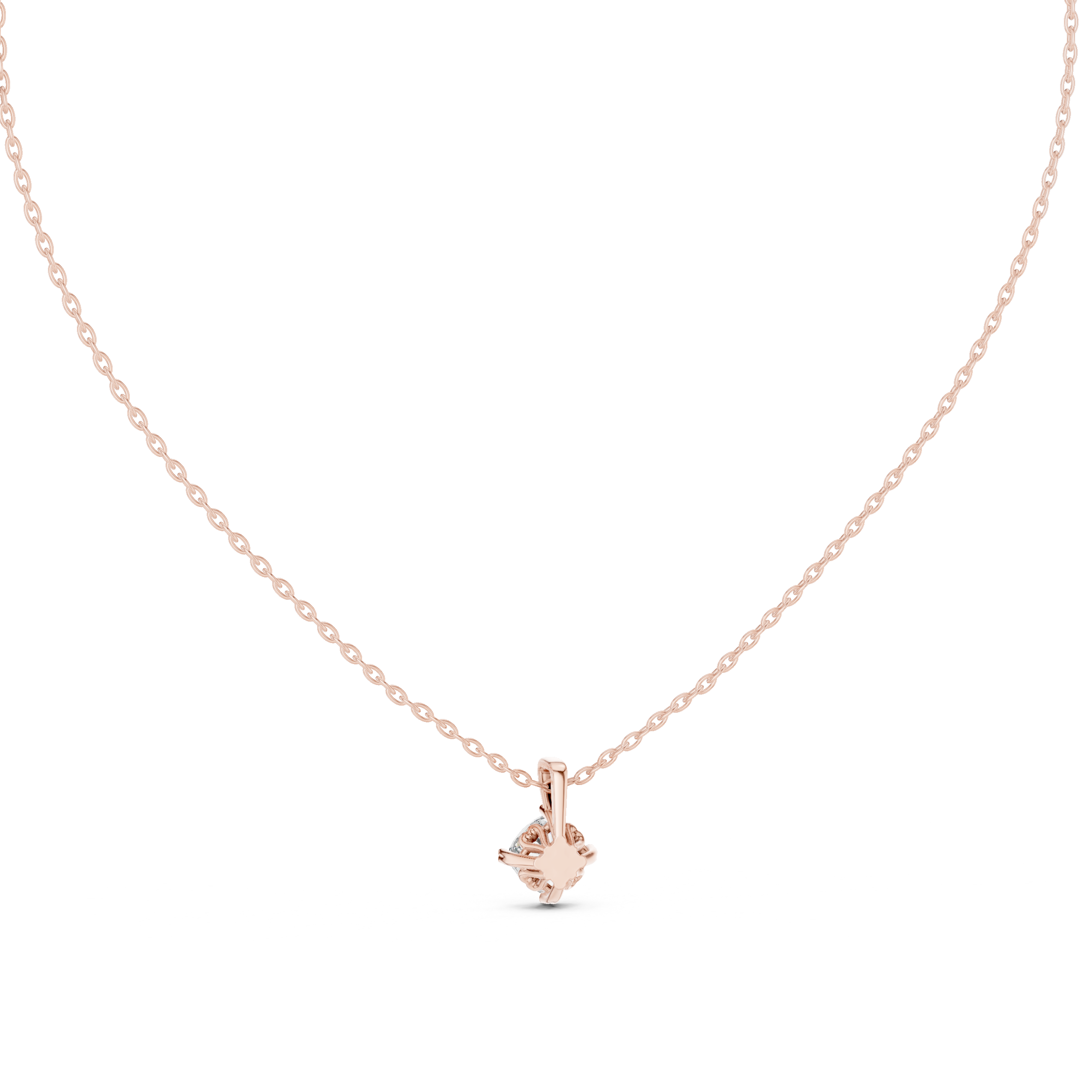 Elegant Cushion Cut Solitaire Necklace with Cathedral Basket Setting