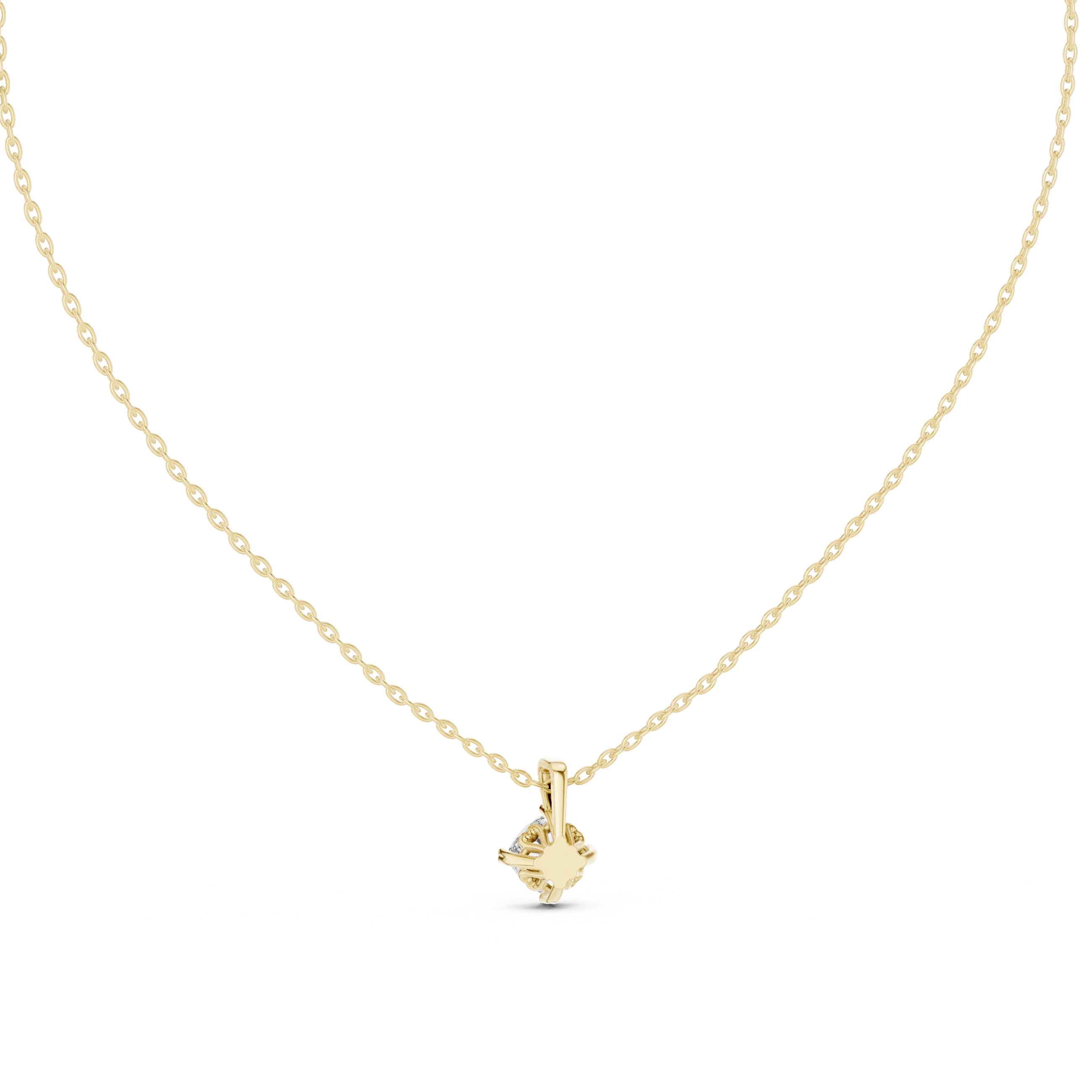 Elegant Cushion Cut Solitaire Necklace with Cathedral Basket Setting