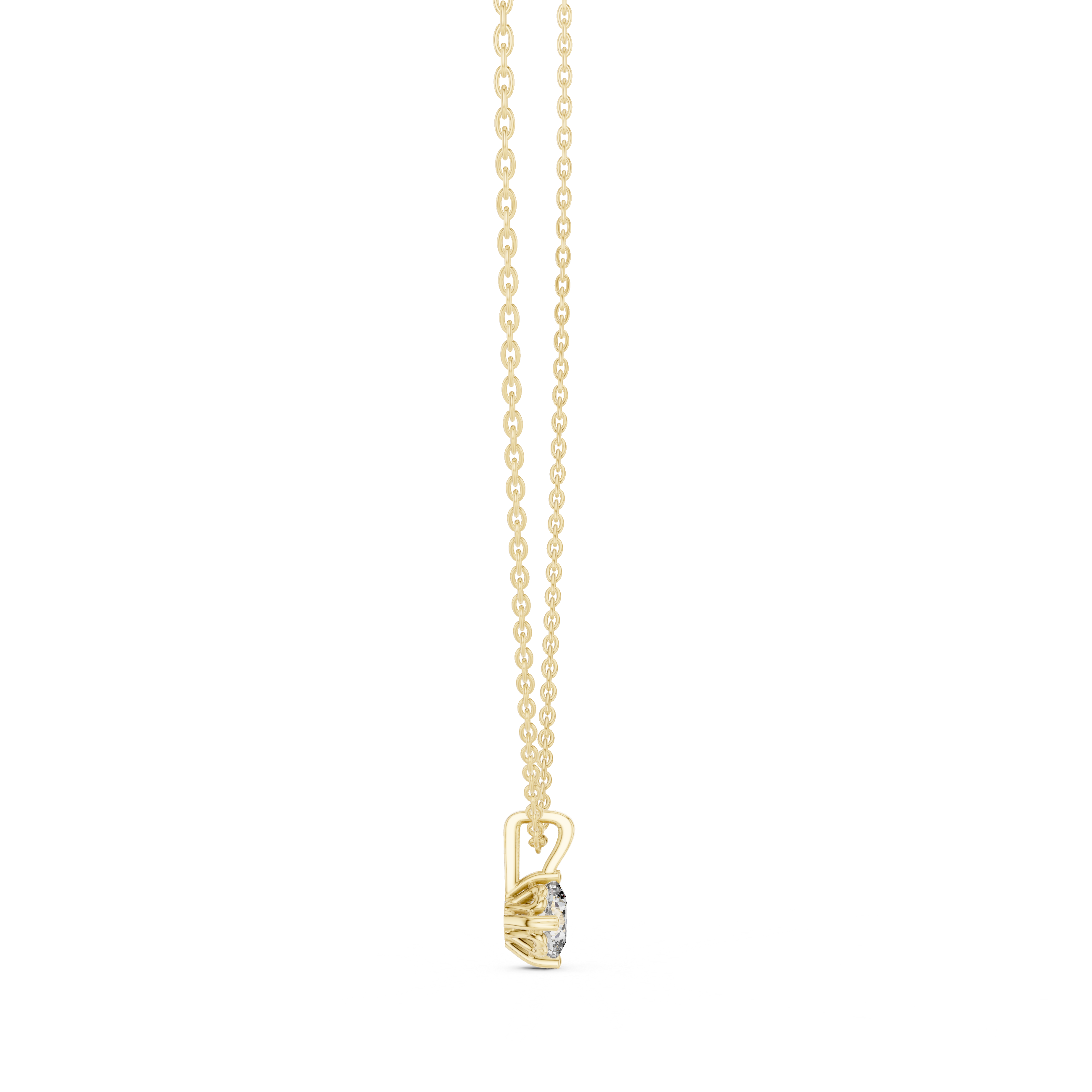 Minimal Cushion Cut Solitaire Necklace with Classic Open Basket Setting