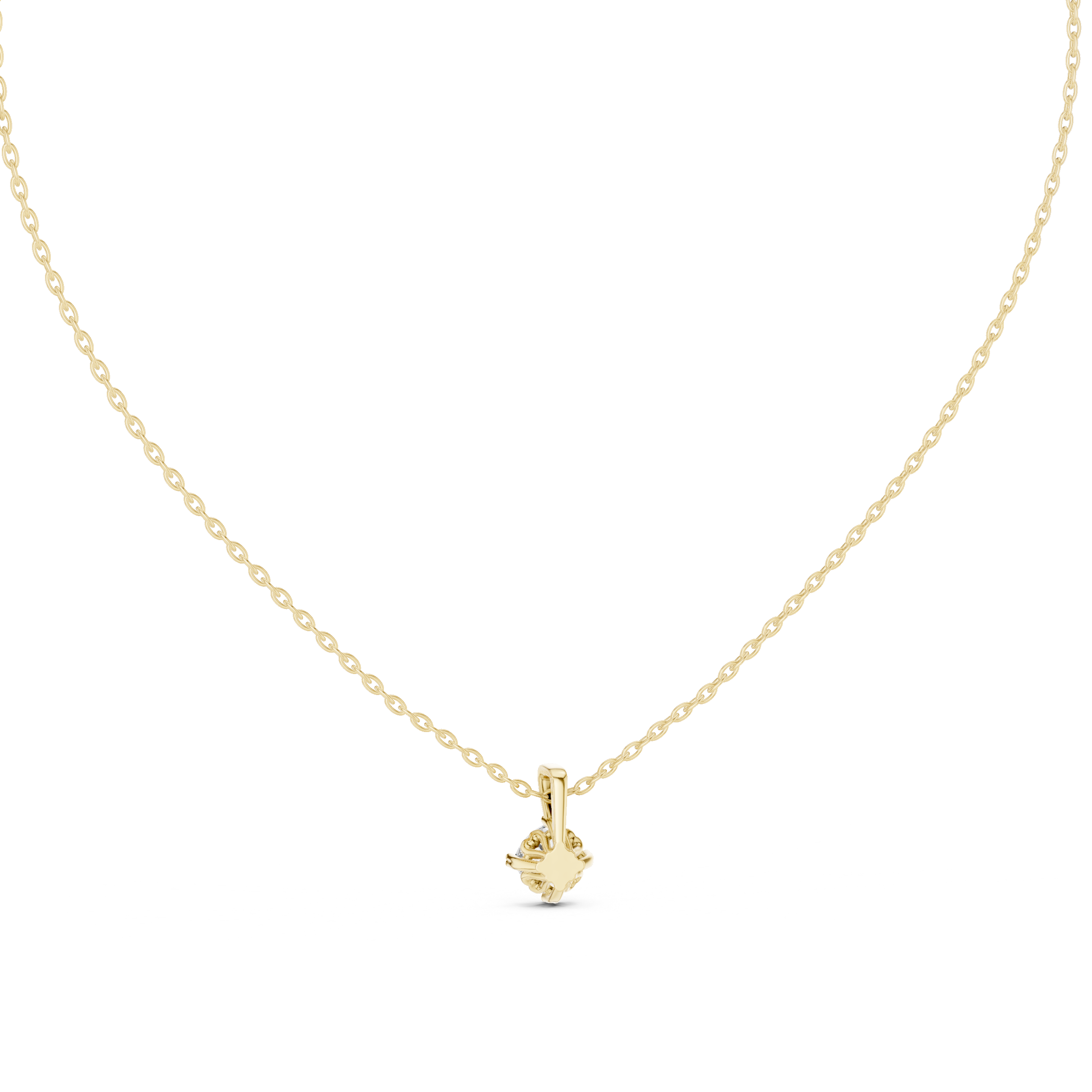 Round Cut Diamond Solitaire Pendant Necklace (Minimal Basket Setting)