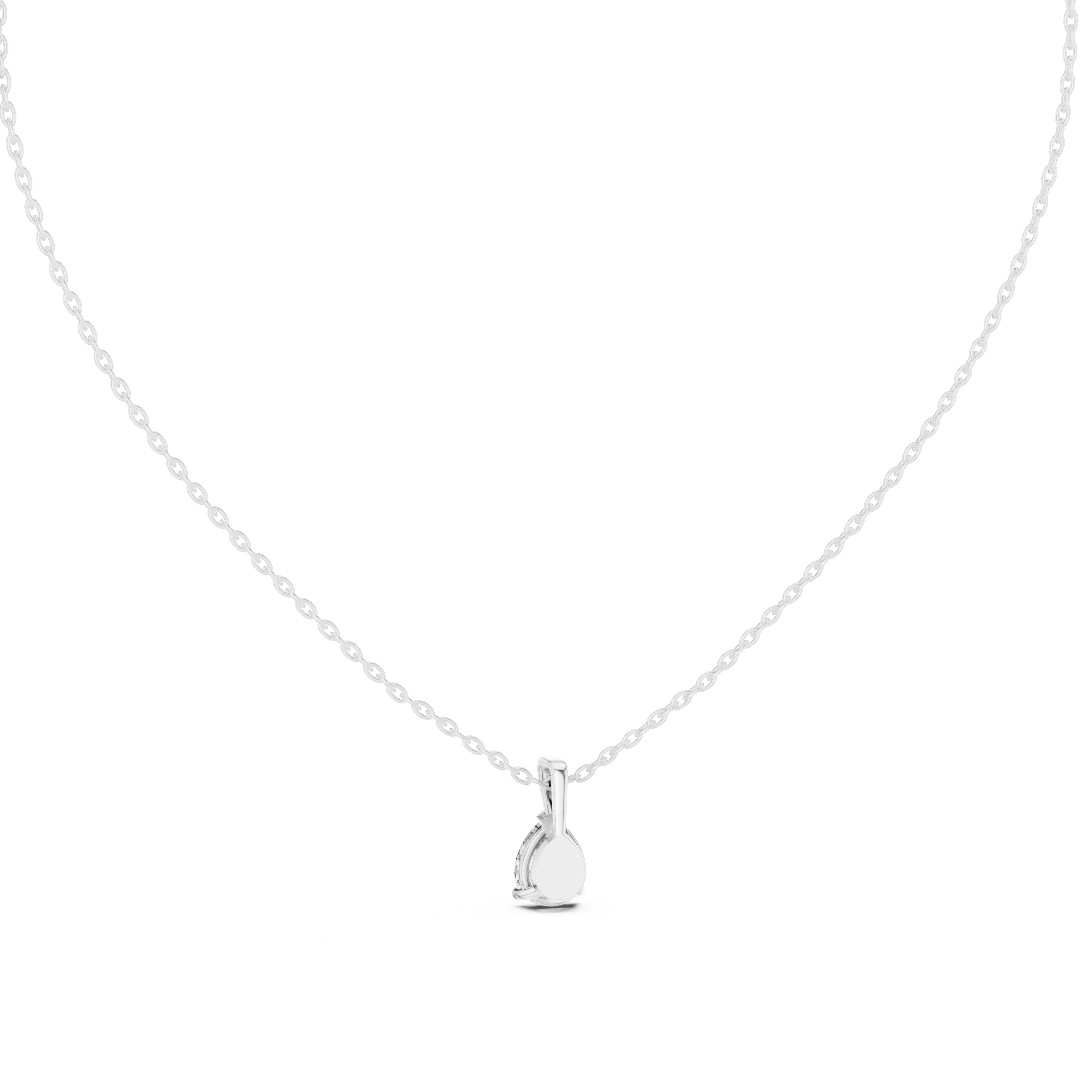 Pear Cut Solitaire Pendant Necklace – Minimal Teardrop Diamond Necklace