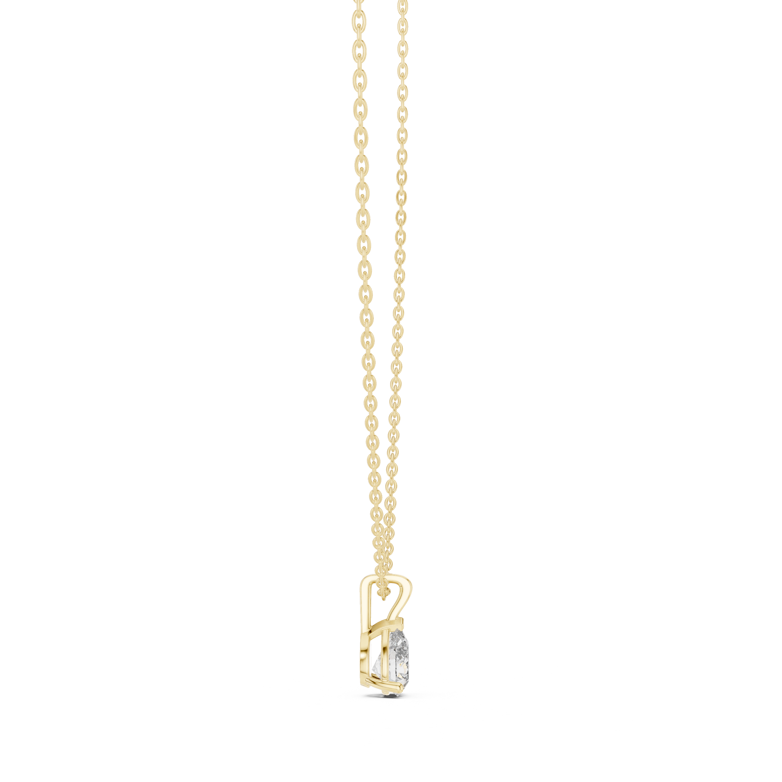 Pear Cut Solitaire Pendant Necklace – Minimal Teardrop Diamond Necklace
