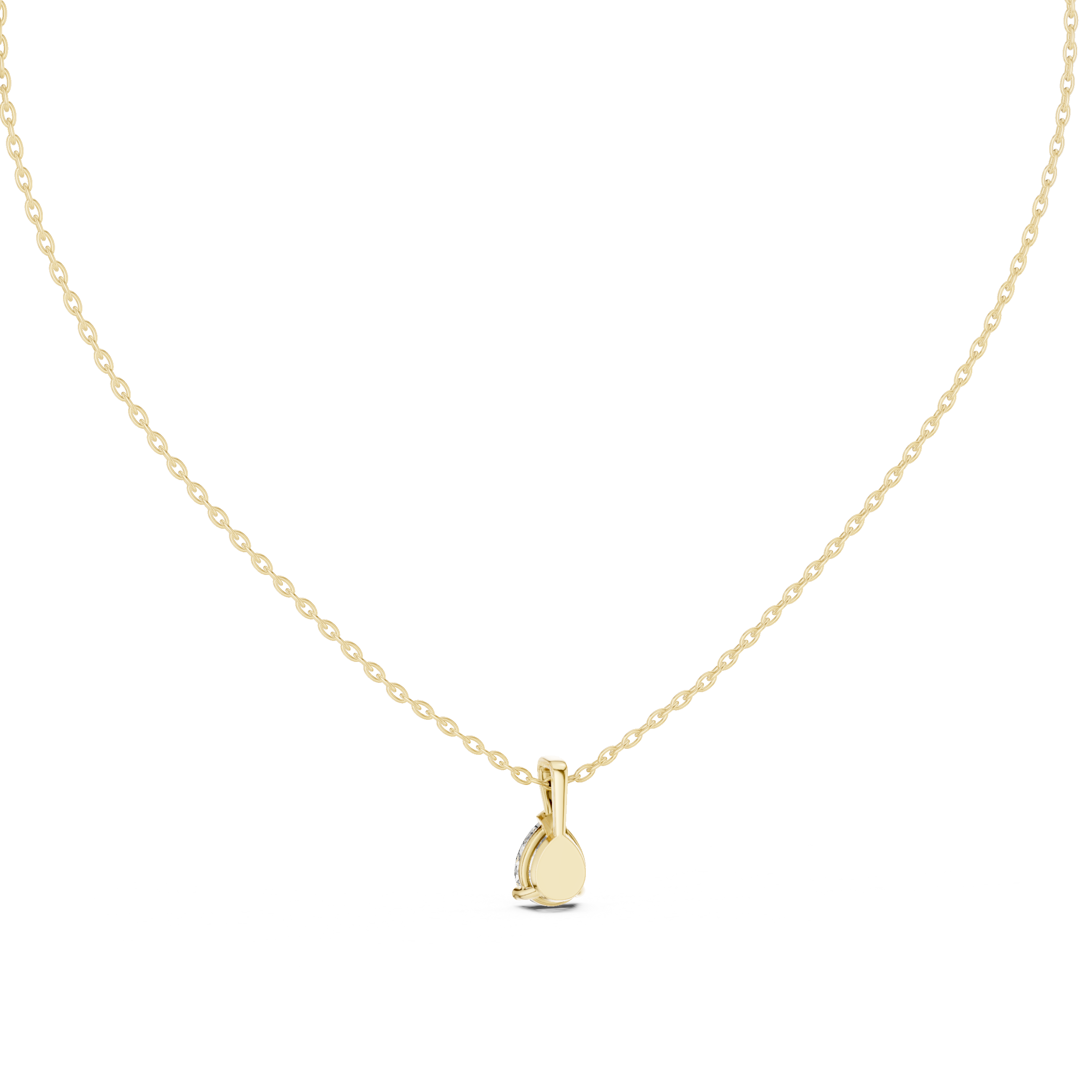 Pear Cut Solitaire Pendant Necklace – Minimal Teardrop Diamond Necklace